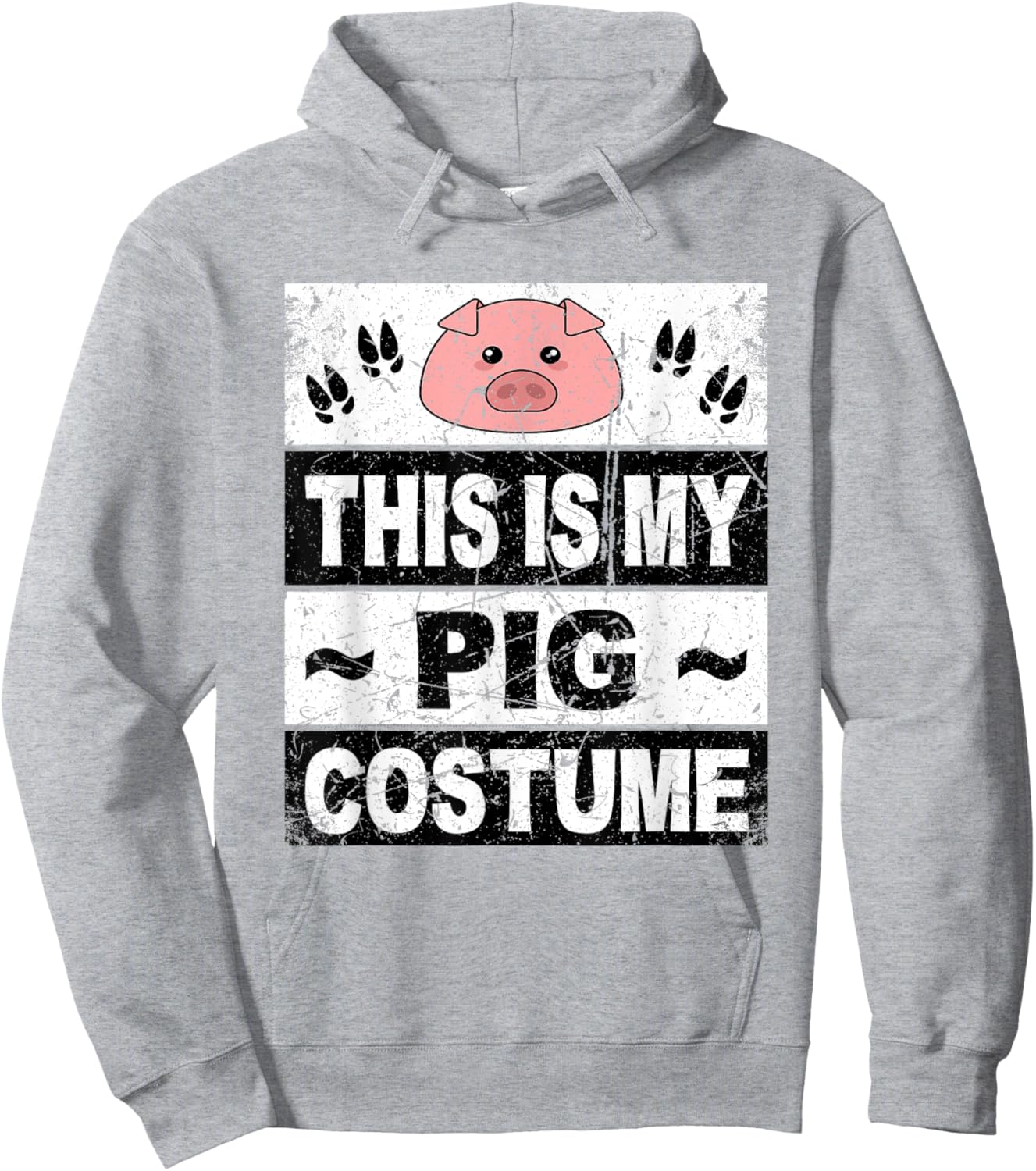 Retro Pig Costume Shirt Adult Women Men Kids Toddler Baby Hoodie - Hoodie | Ash