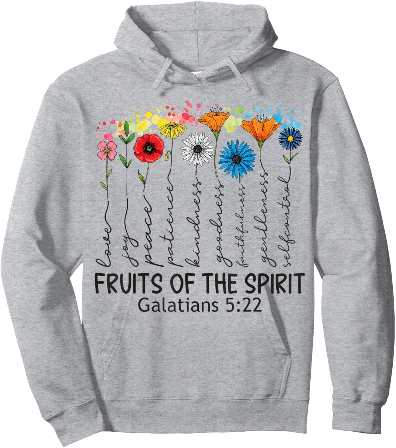 Fruits of The Spirit Galates 5 22 Verset biblique chrétien Hoodie - Hoodie | Ash