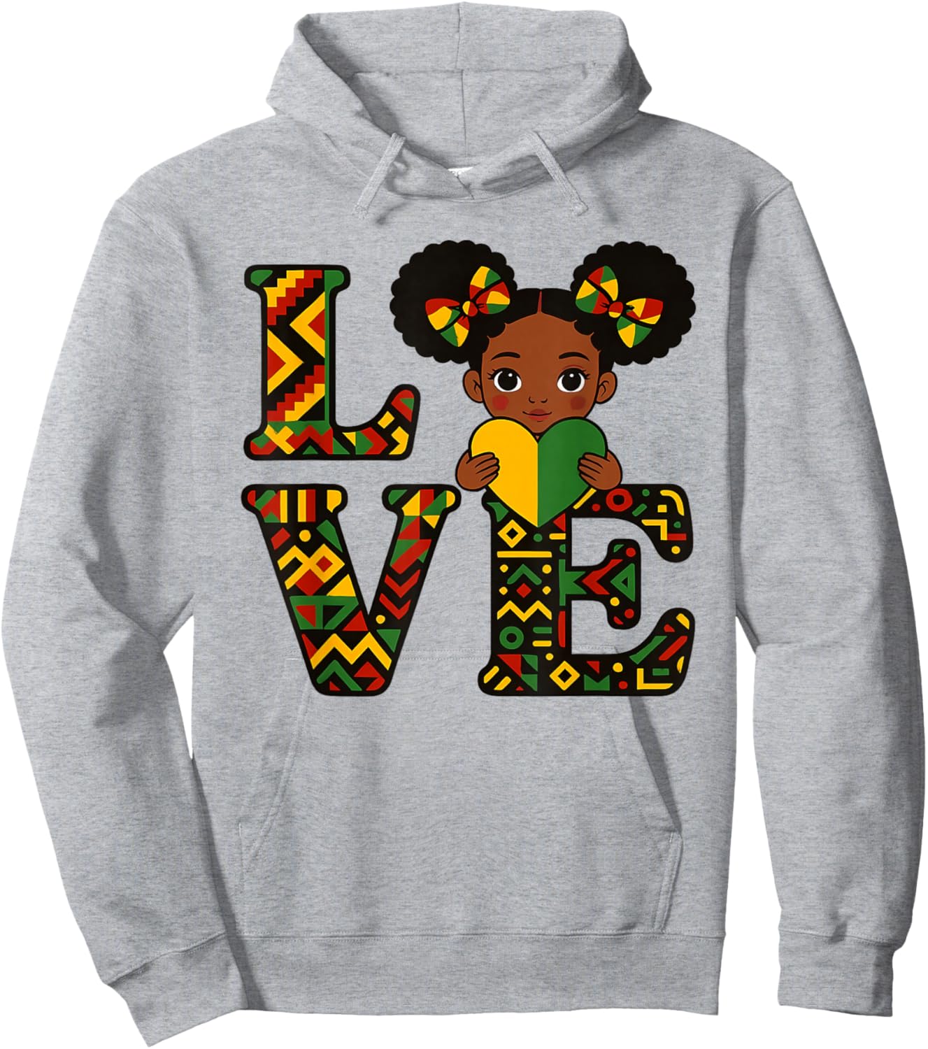 Love Black History Month Strong African Toddler Girls Hoodie - Hoodie | Ash