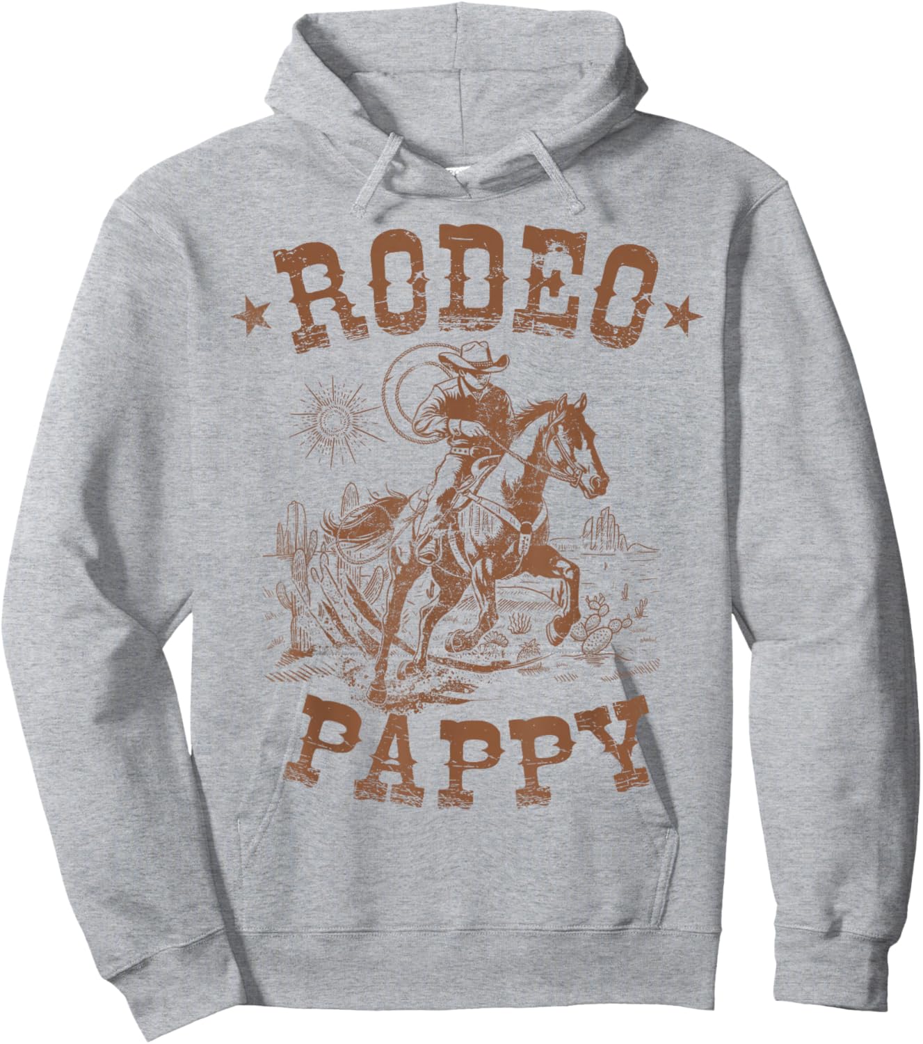 Rodeo Pappy Western Cowboy Family Matching Father's Day Hoodie - Hoodie | Ash