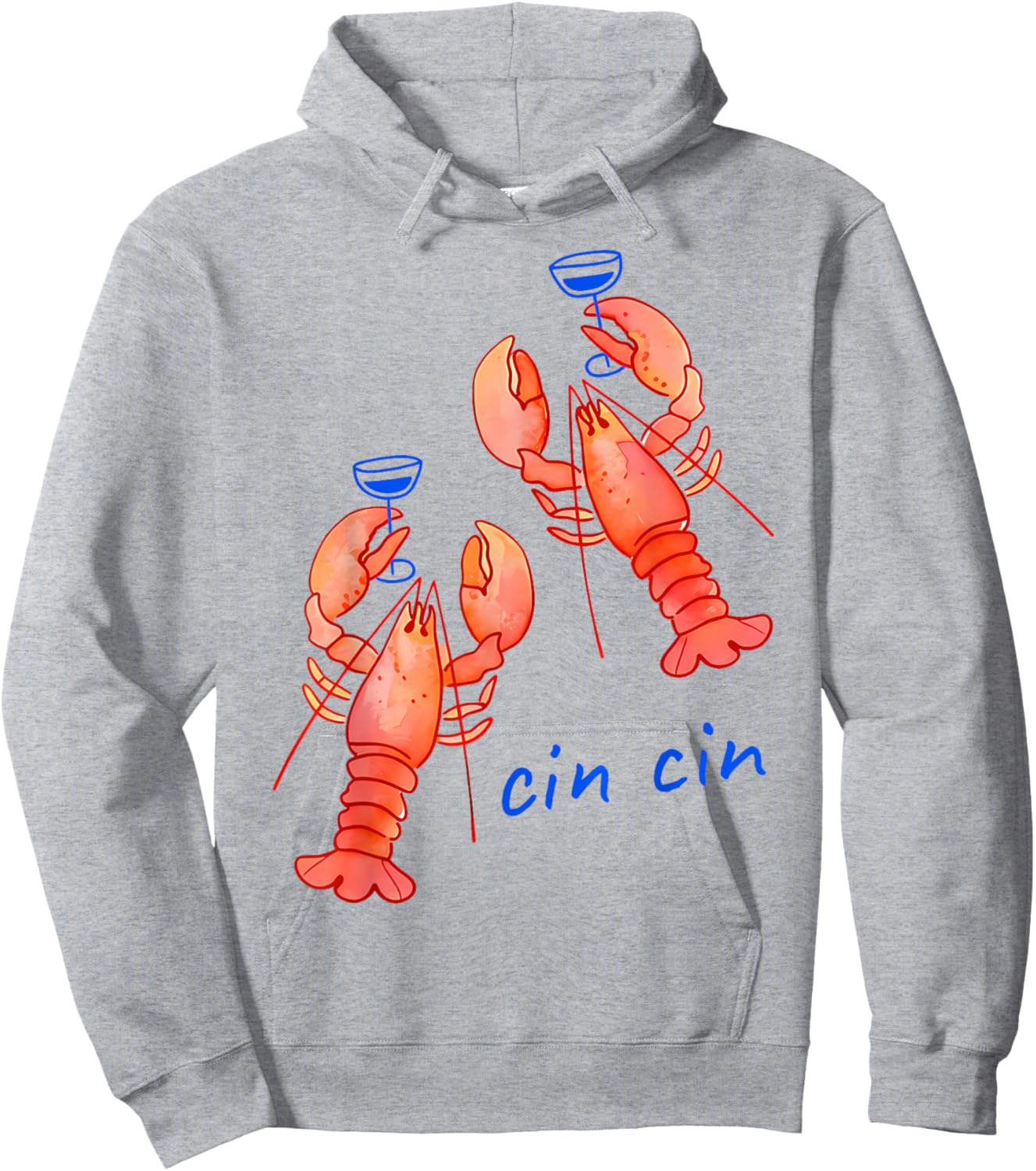 Lobster Martini Case for Summer Seafood Cocktail Design Hoodie - Hoodie | Ash
