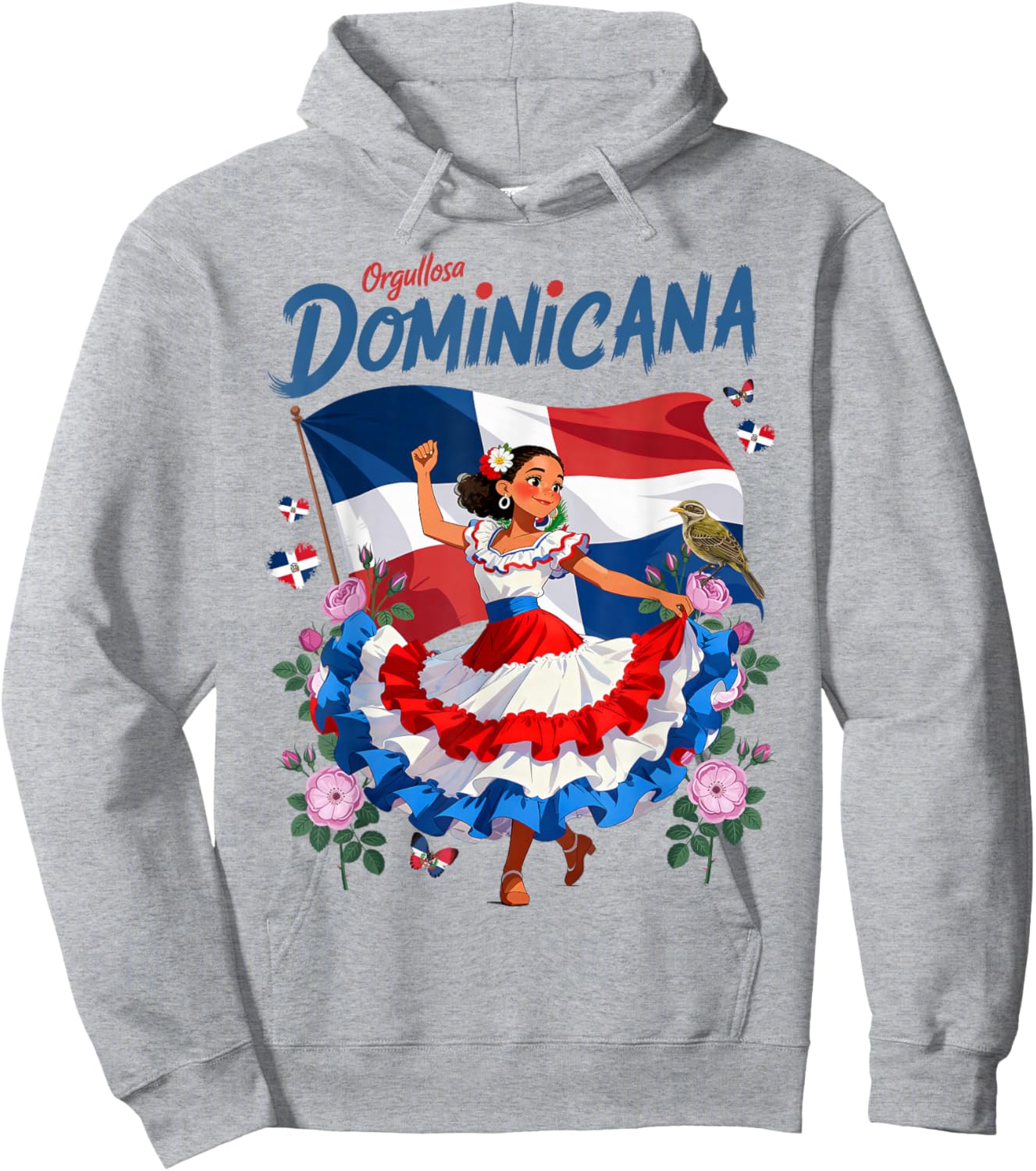 Dominicana Outfit Idea for Girls Dominican Republic Flag Hoodie - Hoodie | Ash