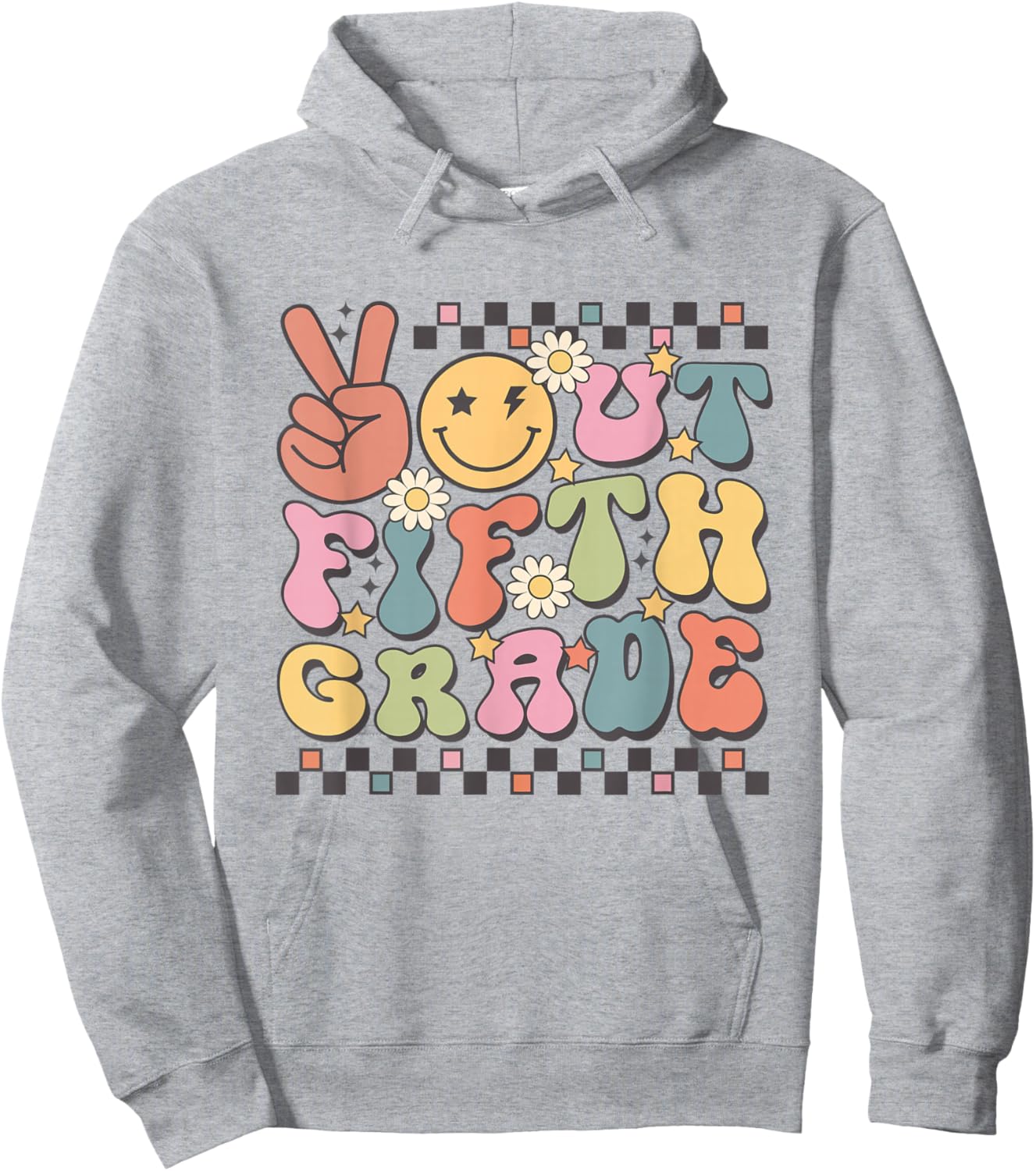 Last Day Of 5th Grade Peace Out Fifth Grade Graduation Hoodie - Hoodie | Ash