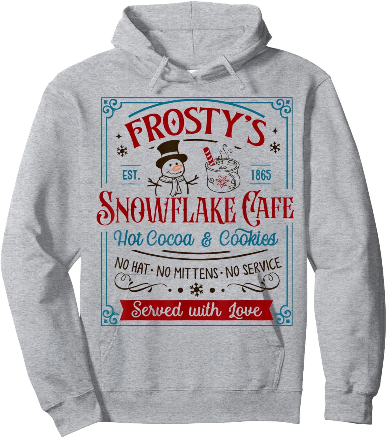 Old Fashioned Frosty's Snowflake Cafe Coffee Lovers Xmas Hoodie - Hoodie | Ash