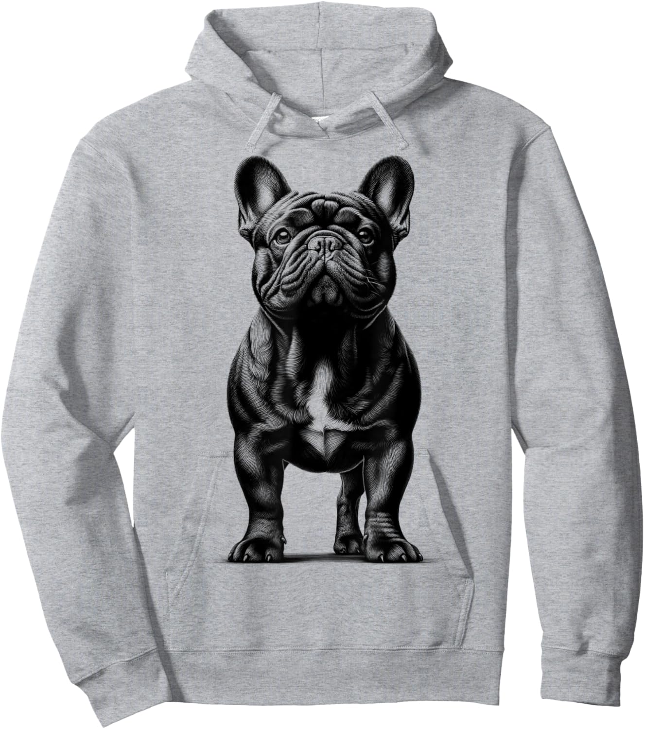Cute French Bulldog in Proud Pose Hoodie - Hoodie | Ash