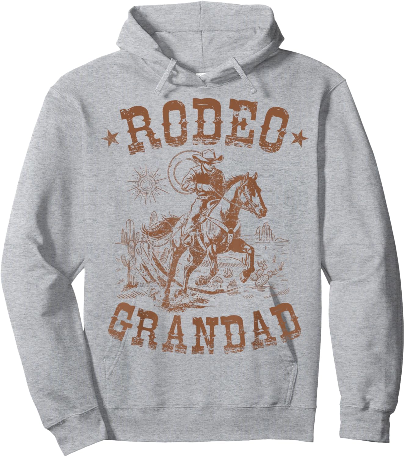 Rodeo Grandad Western Cowboy Family Matching Father's Day Hoodie - Hoodie | Ash