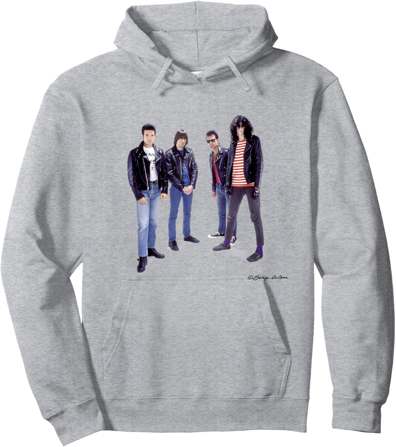 Ramones Punk Band Portrait with Clement Burke George DuBose Hoodie - Hoodie | Ash