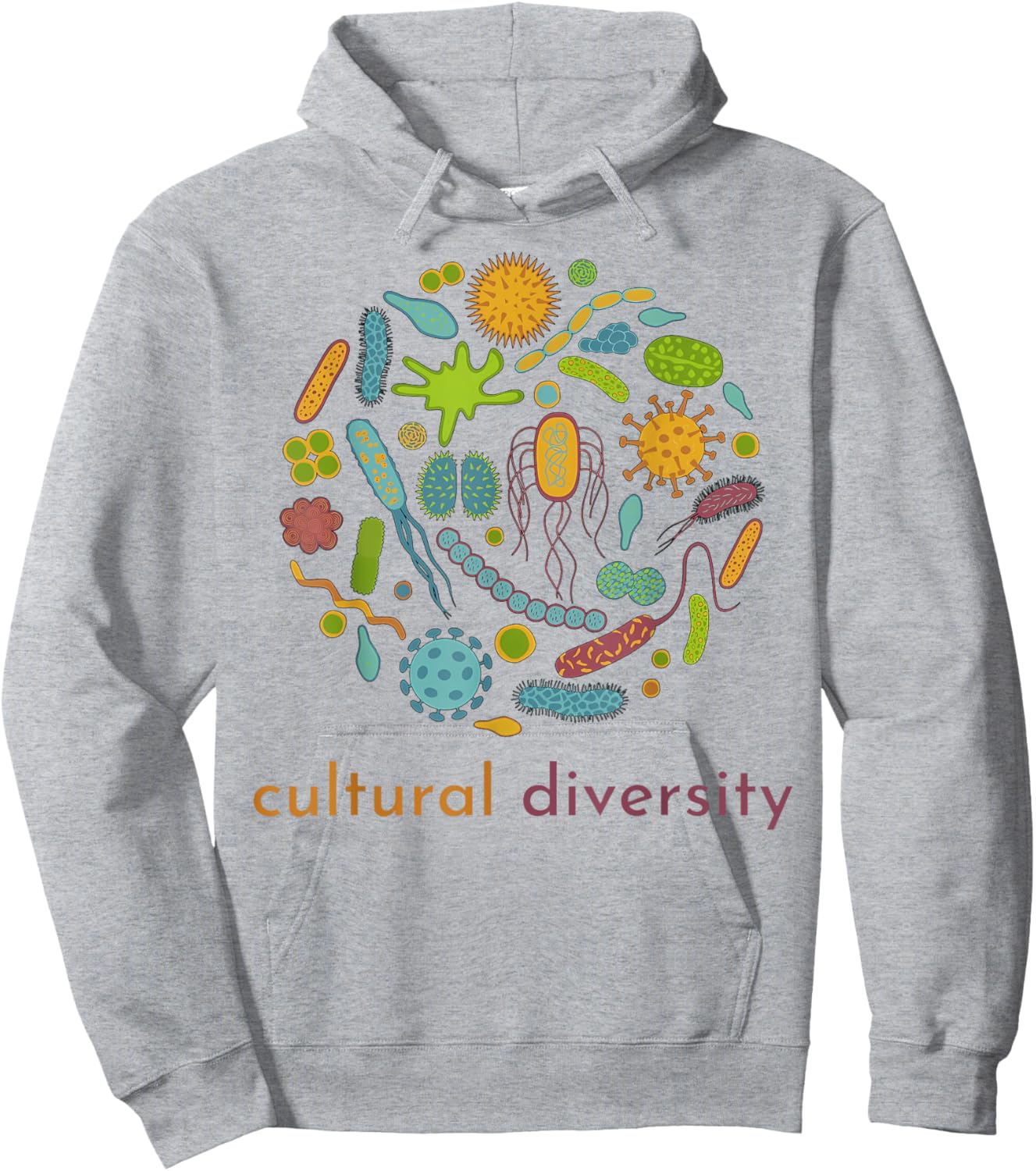 Cultural Diversity Microbiology Science Diverse Microbiome Hoodie - Hoodie | Ash