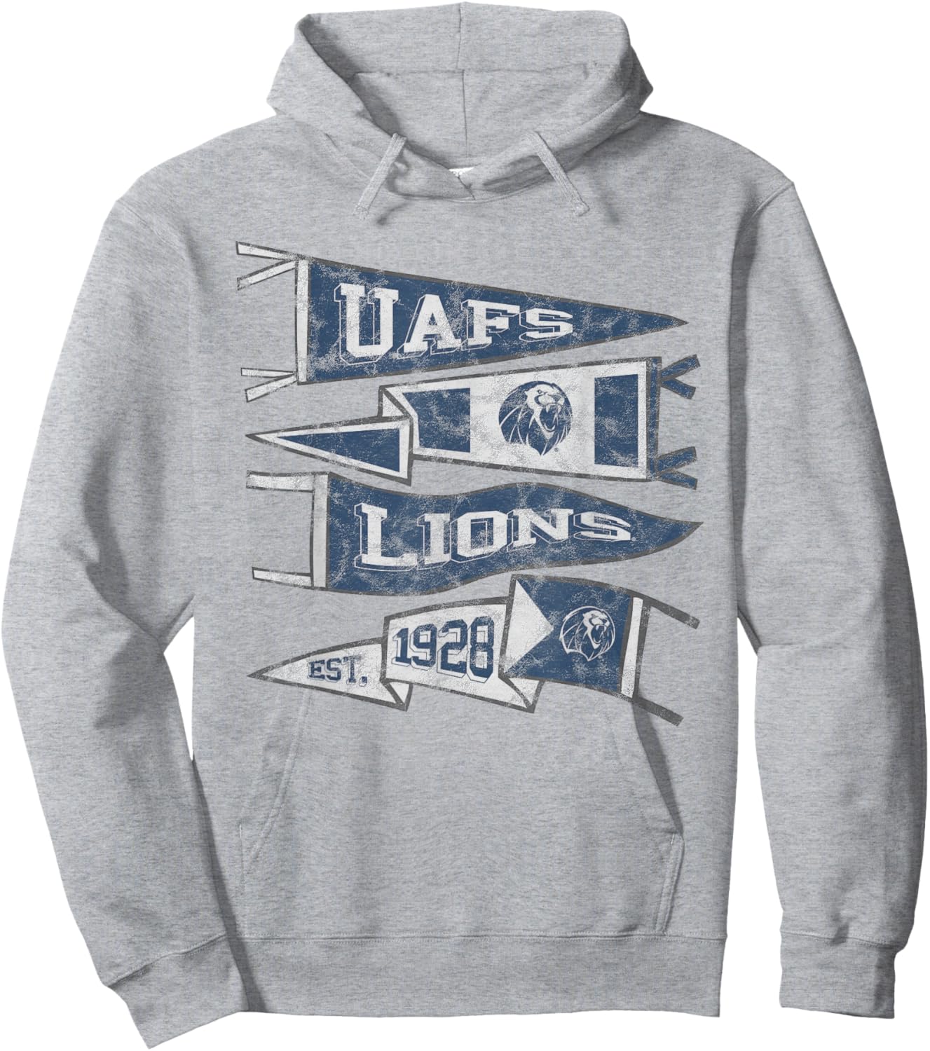 University of Arkansas Fort Smith Lions Distressed Pennants Hoodie - Hoodie | Ash