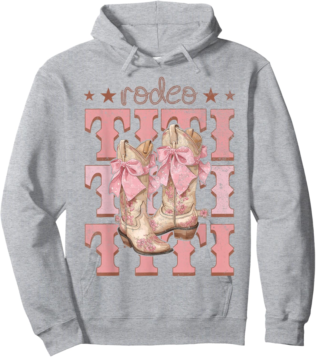 Rodeo Titi Pink Boots Coquette Cow-Girl Birthday Party Hoodie - Hoodie | Ash