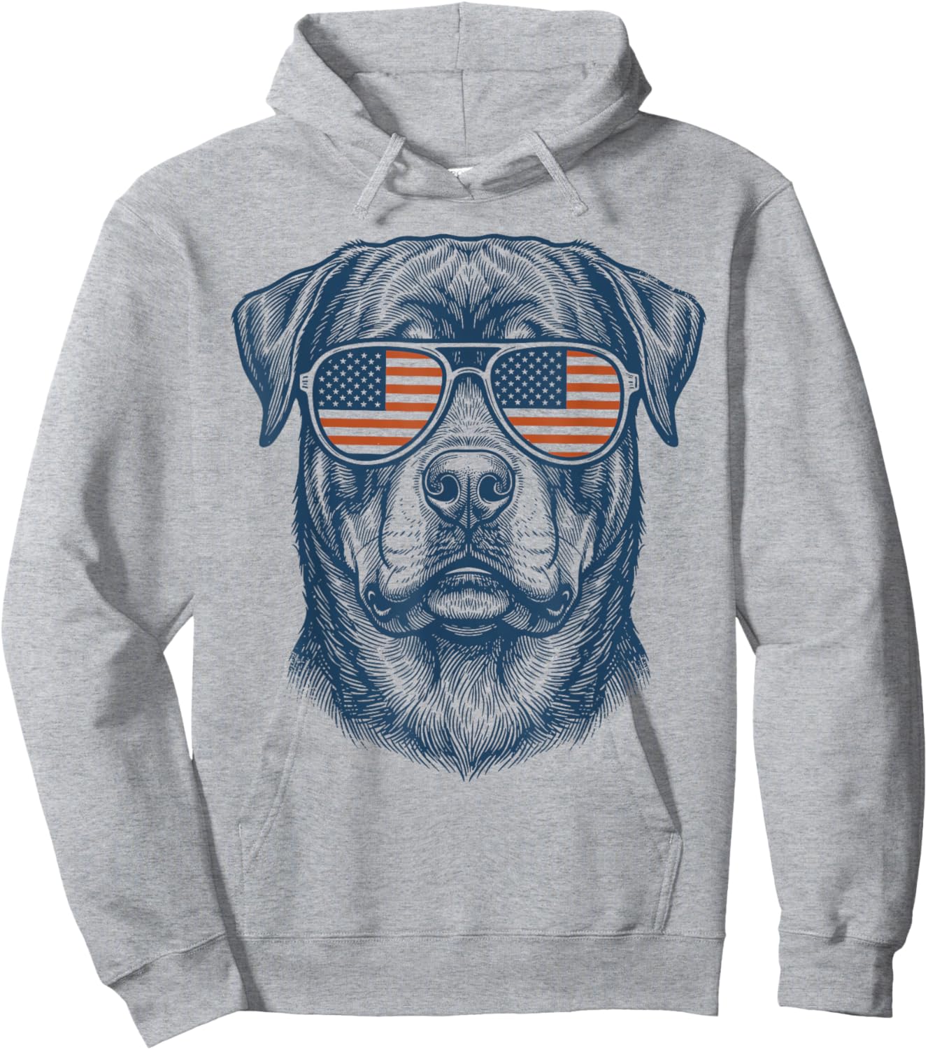 Patriotic Rottweiler Dog Mom Dad 4th July Vintage Men Women Hoodie - Hoodie | Ash