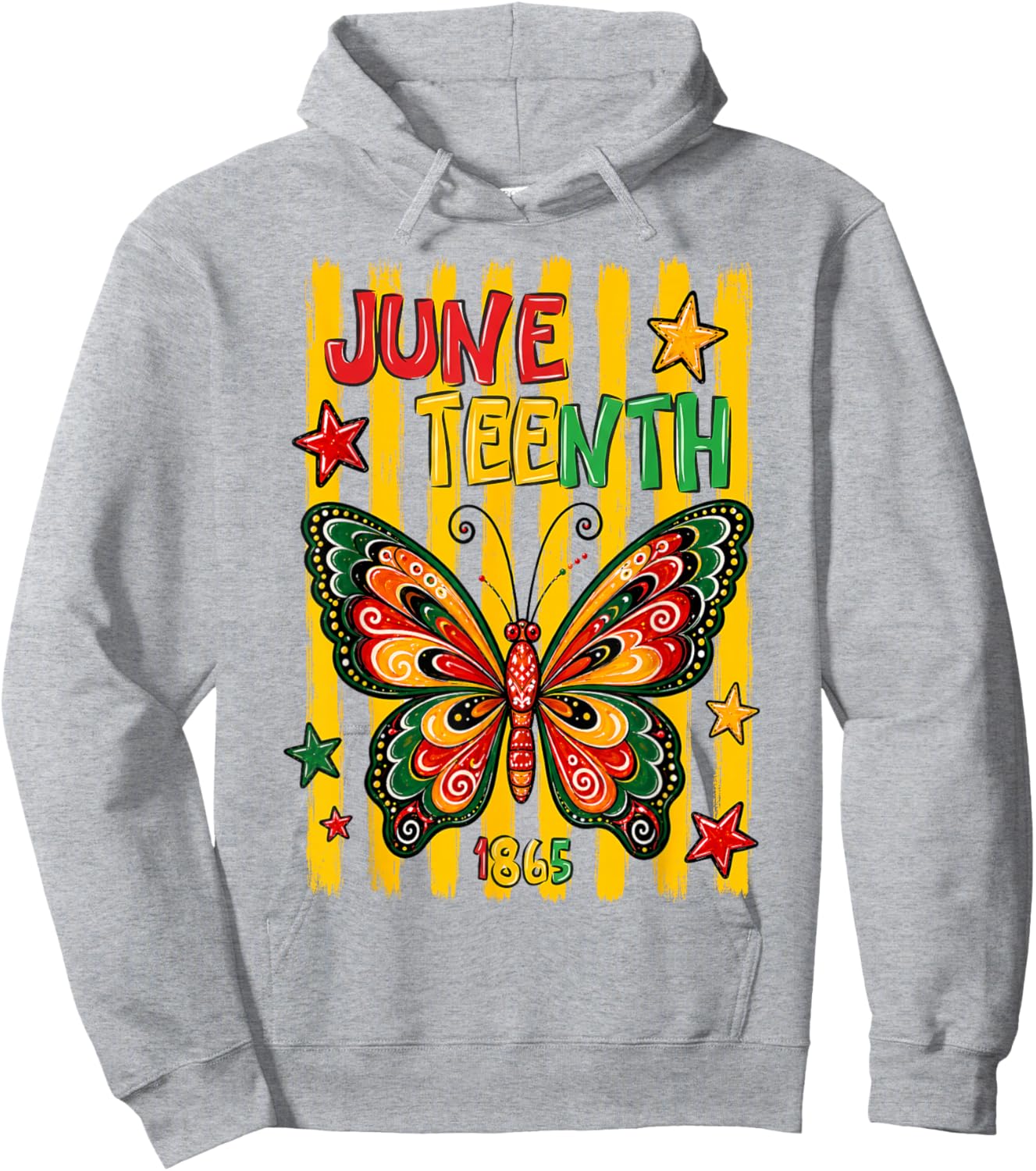 Juneteenth Butterfly 1865 June 19th Celebration Women Girls Hoodie - Hoodie | Ash