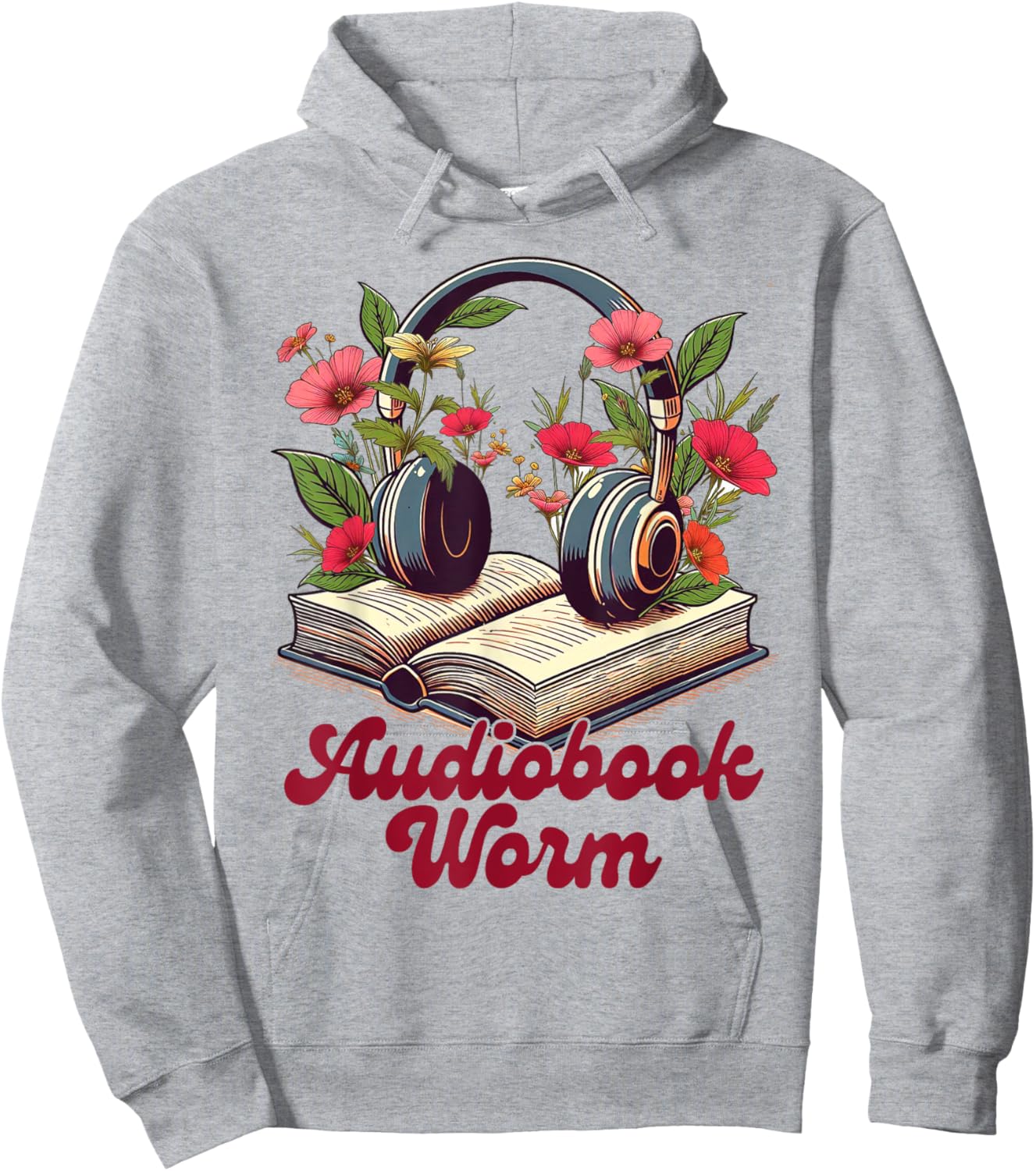 Audiobook Lover Bookish Headphones Bookworm Audiobook Worm Hoodie - Hoodie | Ash