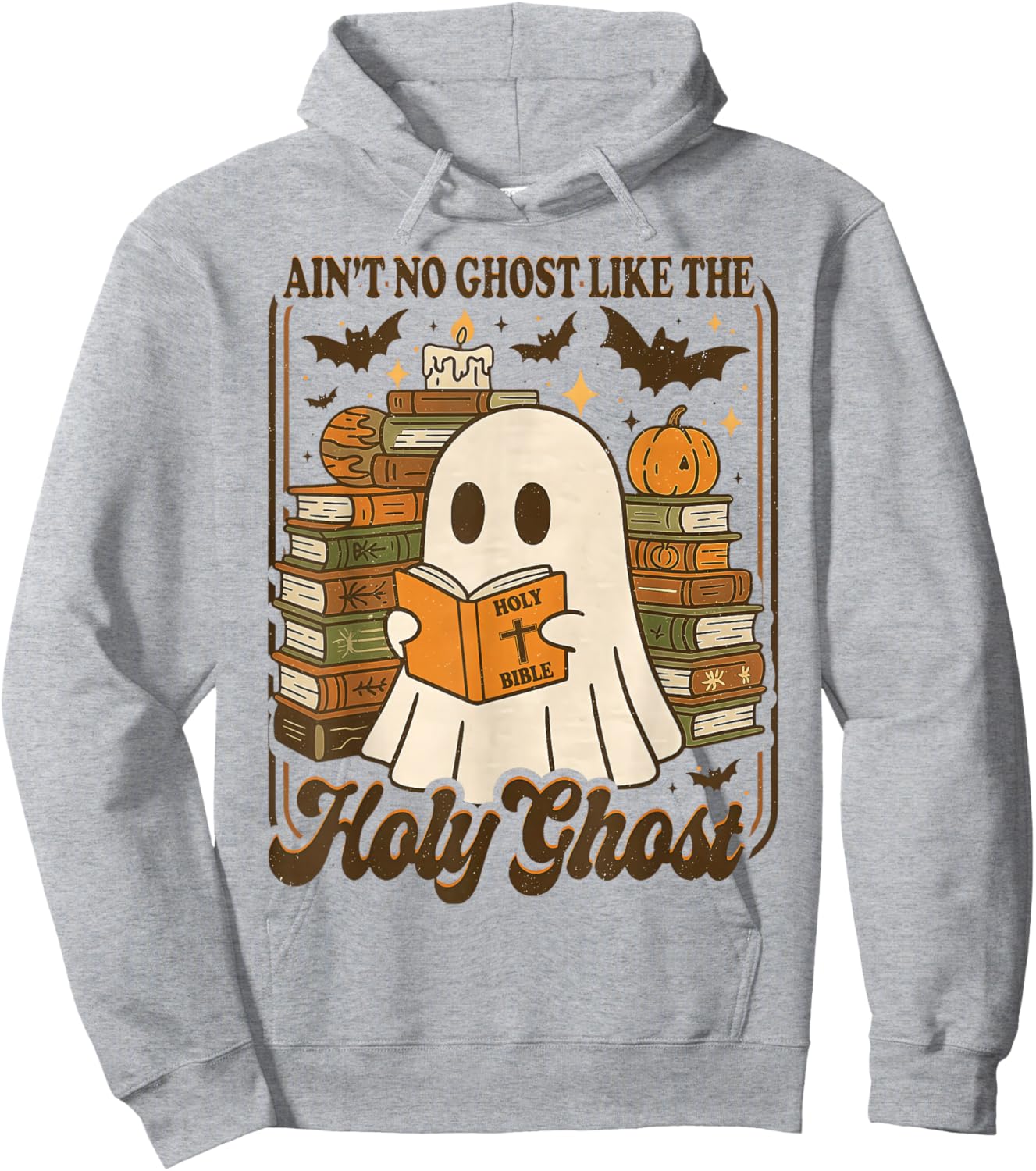Groovy Aint No Ghost Like The Holy Ghost Christian Halloween Hoodie - Hoodie | Ash