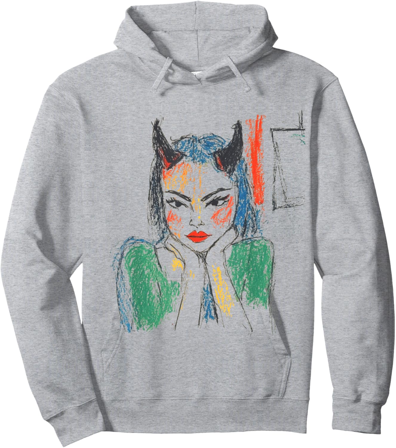 Pop Art Colorful Devil Goth Hoodie - Hoodie | Ash