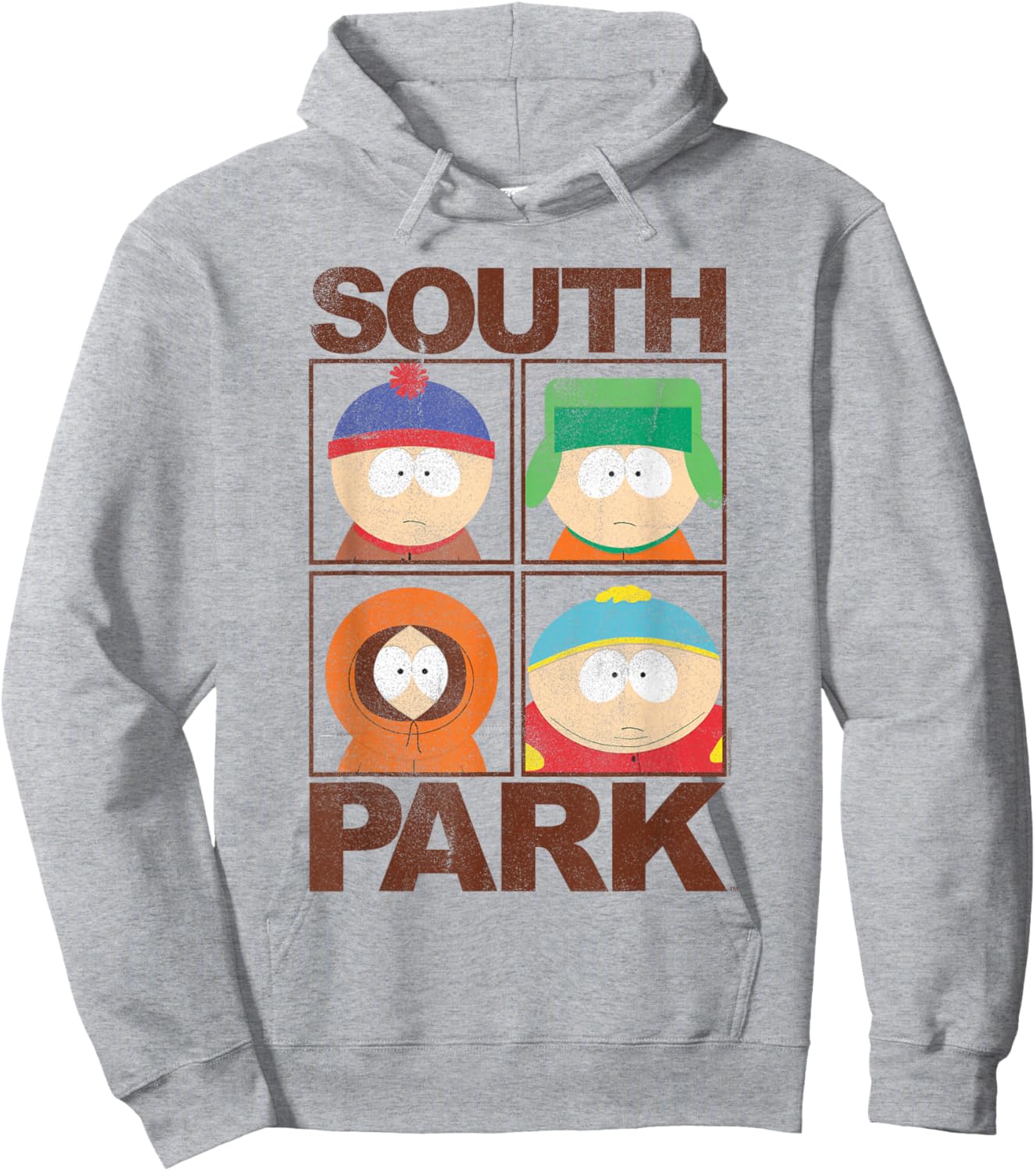 South Park Character Grid Distressed Funny Cartoon Hoodie - Hoodie | Ash