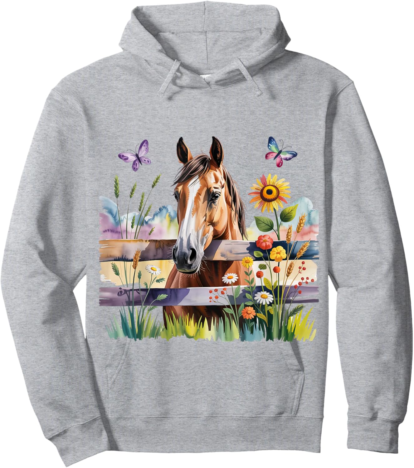 Süßes Pferde Motiv für Mädchen Stall und Reiten Hoodie - Hoodie | Ash