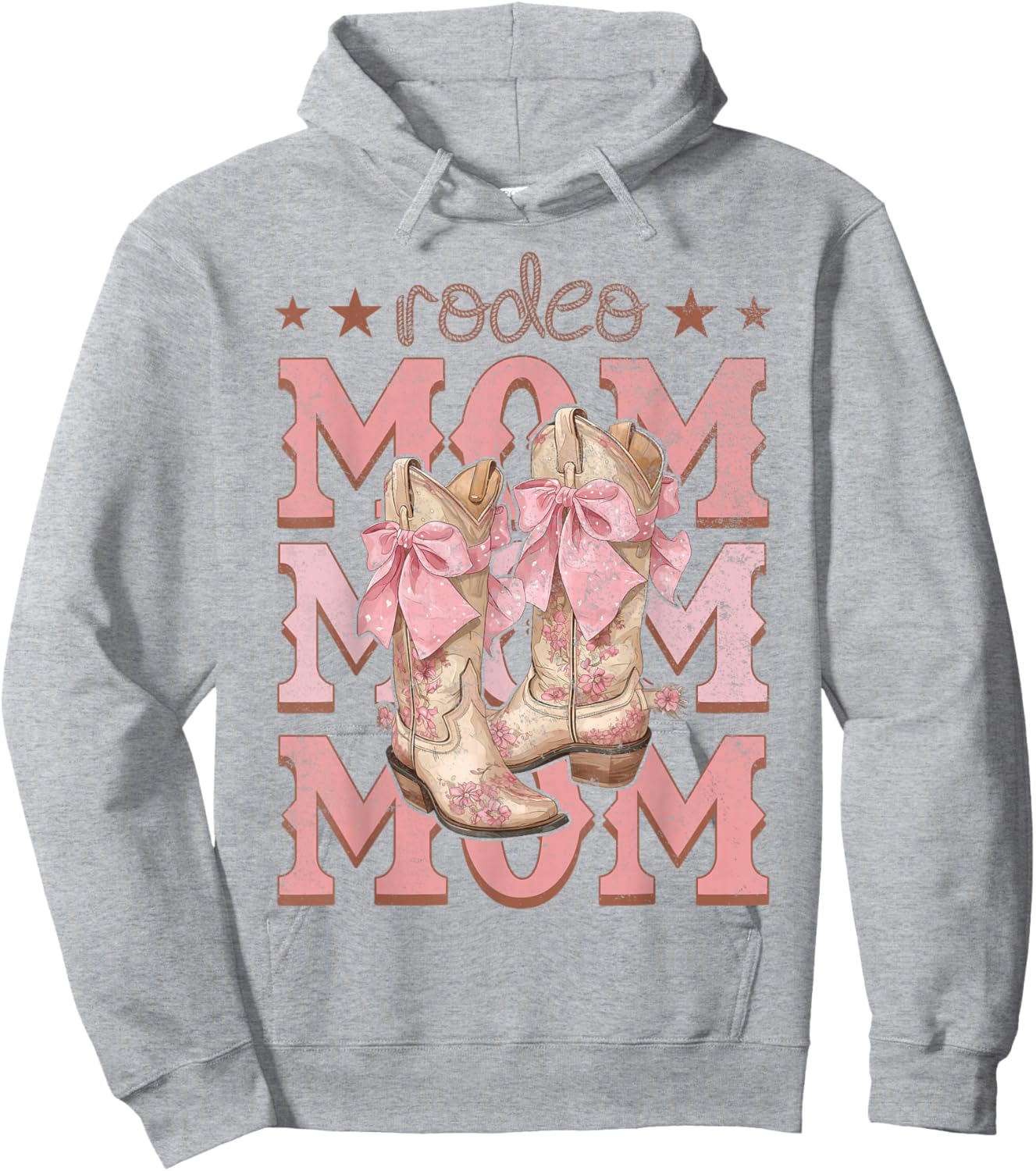 Rodeo Mom Pink Boots Coquette Cow-Girl Birthday Party Hoodie - Hoodie | Ash