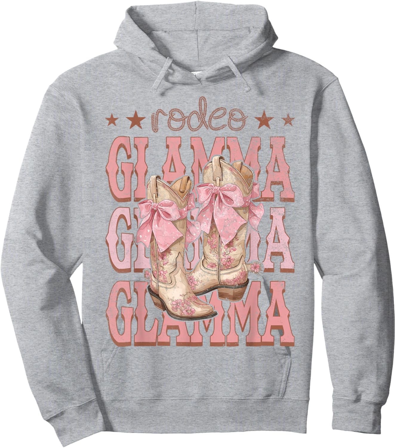 Rodeo Glamma Pink Boots Coquette Cow-Girl Birthday Party Hoodie - Hoodie | Ash