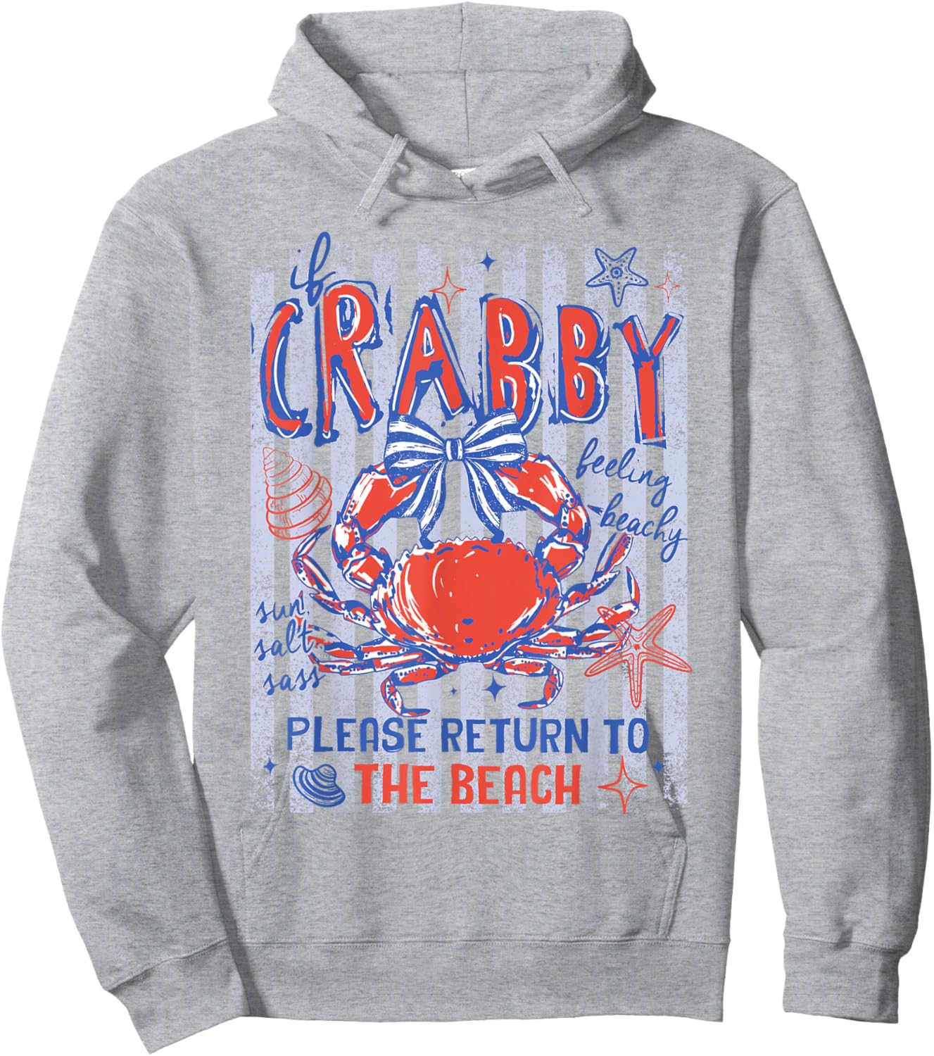 Crabby Please Return to The Beach Summer Vacation Hawaii Hoodie - Hoodie | Ash