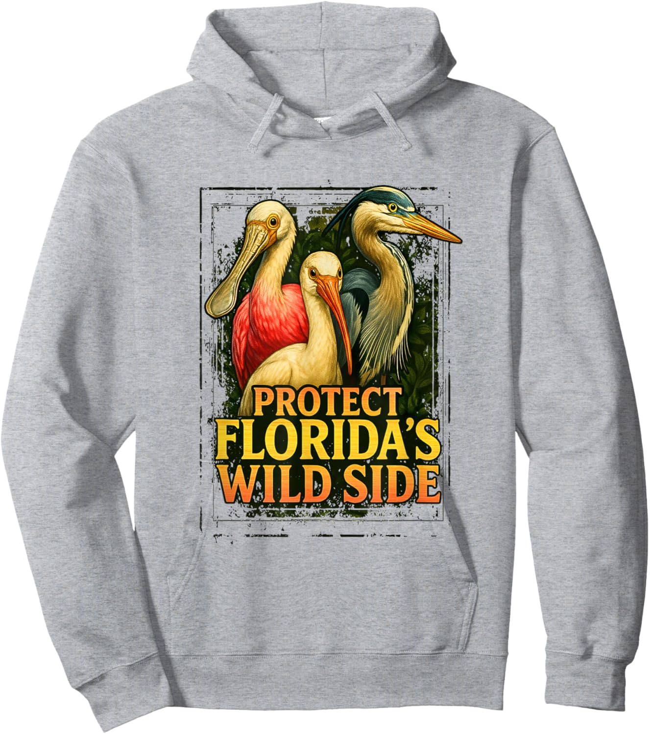 Protect Florida’s Wild Side Native Birds Nature Design Hoodie - Hoodie | Ash