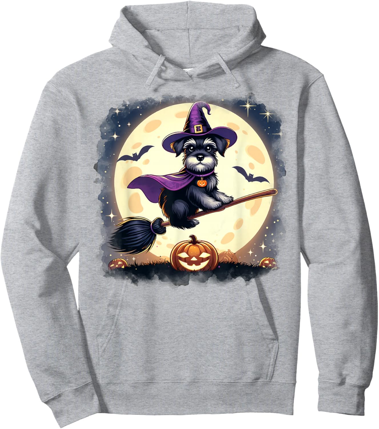 Miniature Schnauzer Halloween Costume Dog Lover Women Girls Hoodie - Hoodie | Ash