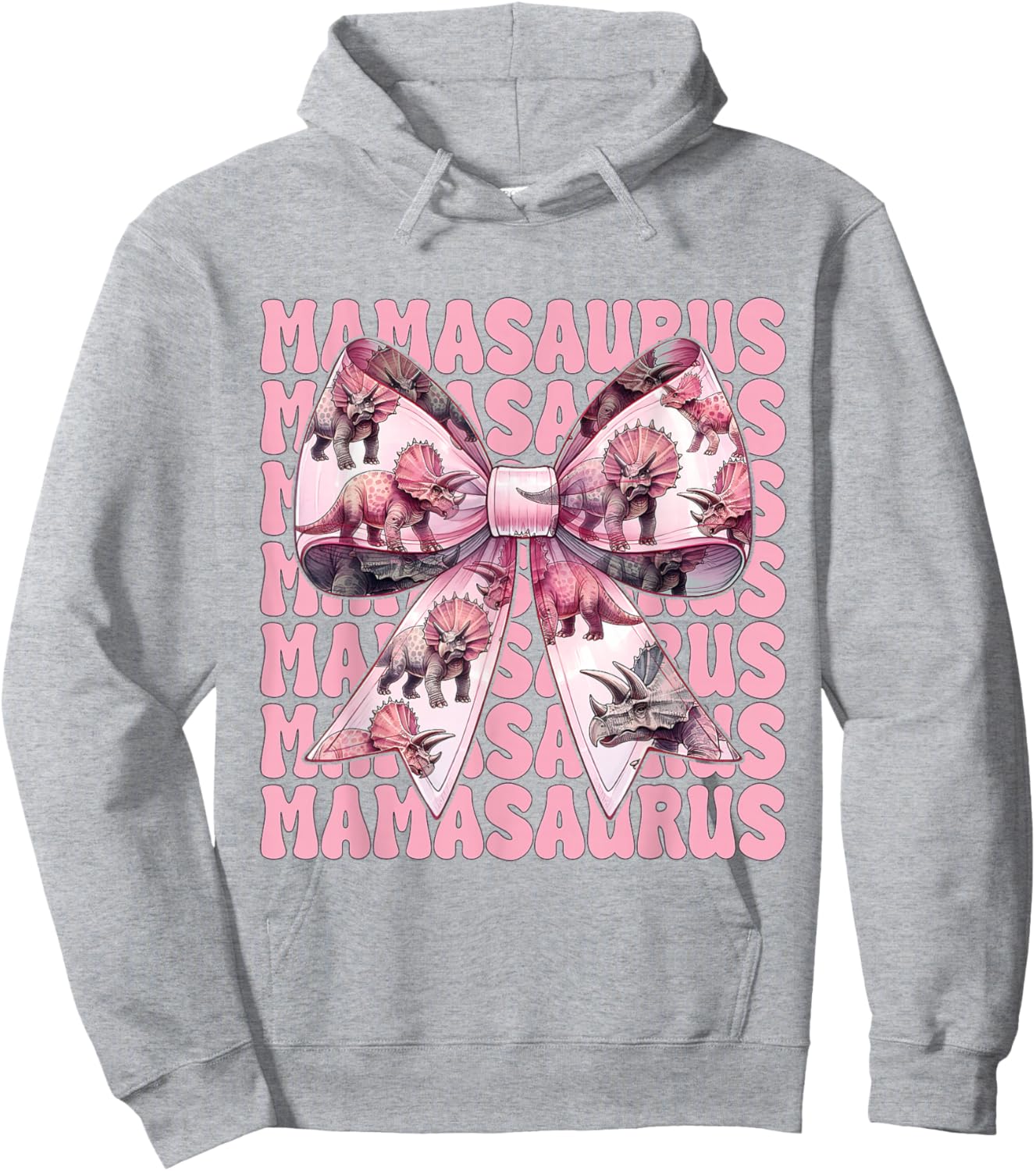 Mamasaurus Triceratops Mama Dinosaur Mom Mother's Day Hoodie - Hoodie | Ash