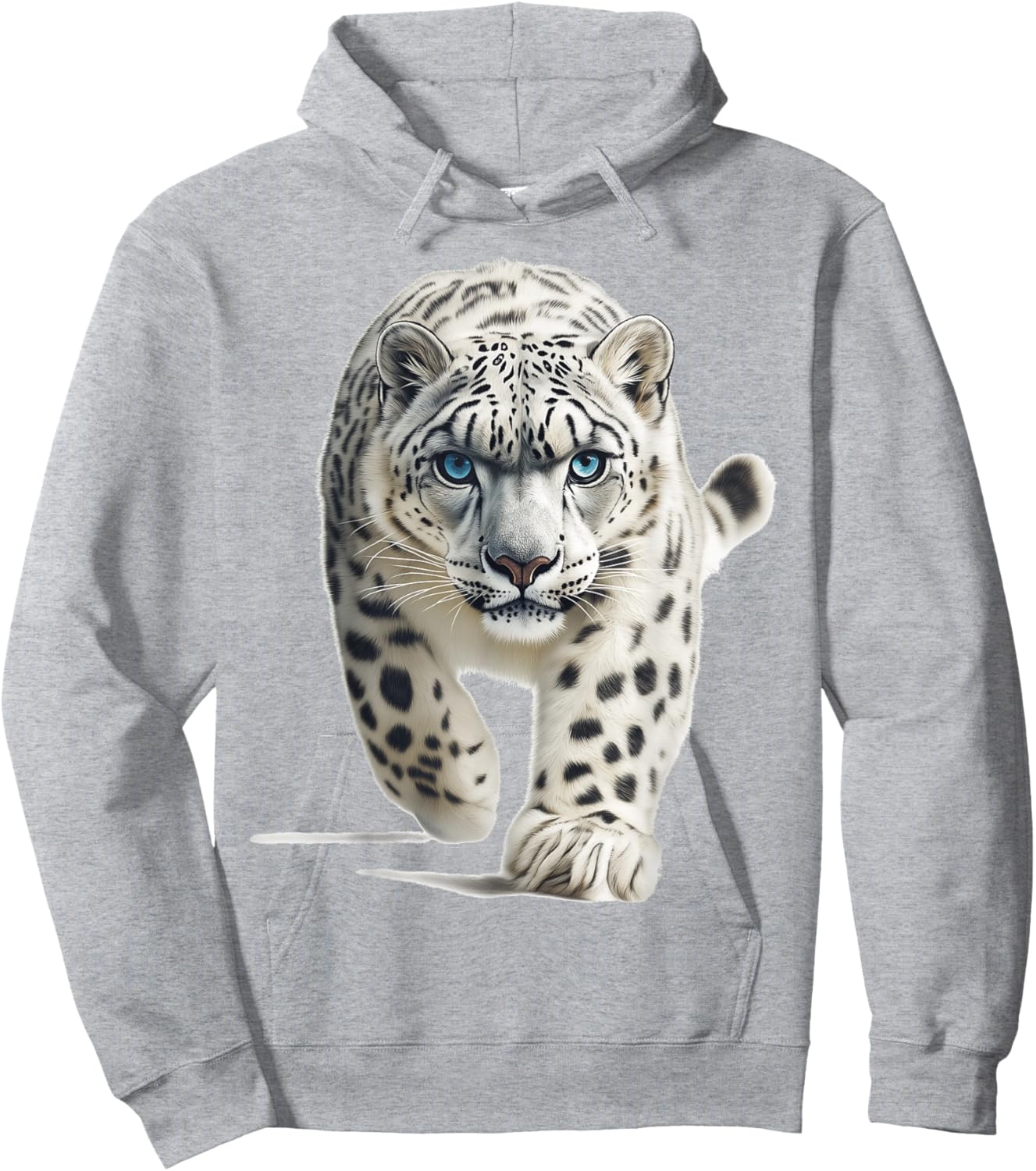 Snow Leopard Stare Snow Leopard Stalk Fierce Snow Leopard Hoodie - Hoodie | Ash