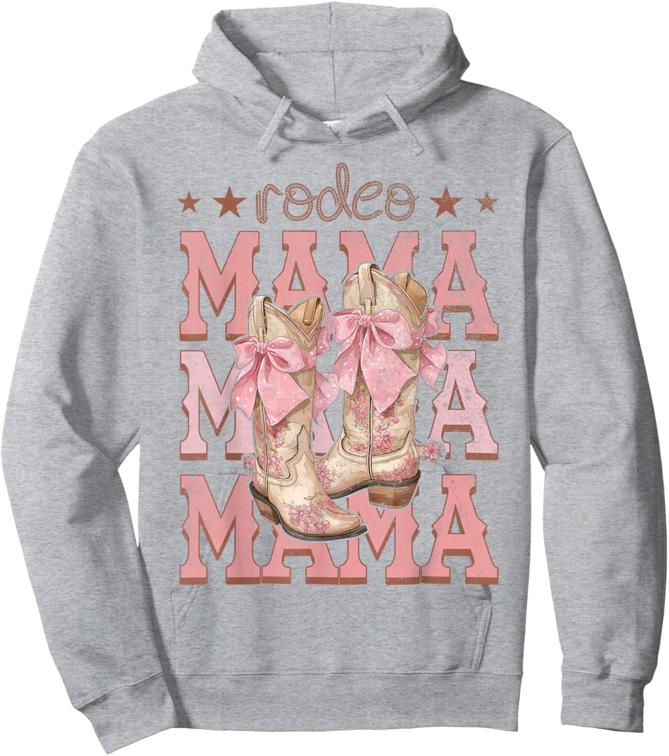 Rodeo Mama Pink Boots Coquette Cow-Girl Birthday Party Hoodie - Hoodie | Ash