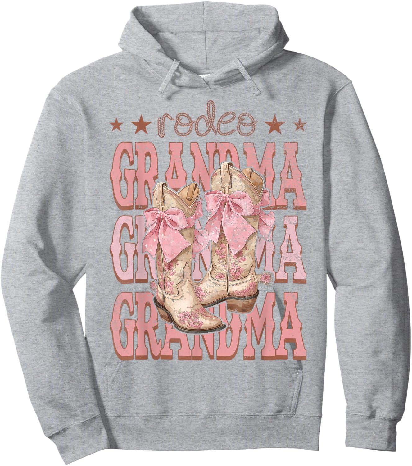 Rodeo Grandma Pink Boots Coquette Cow-Girl Birthday Party Hoodie - Hoodie | Ash