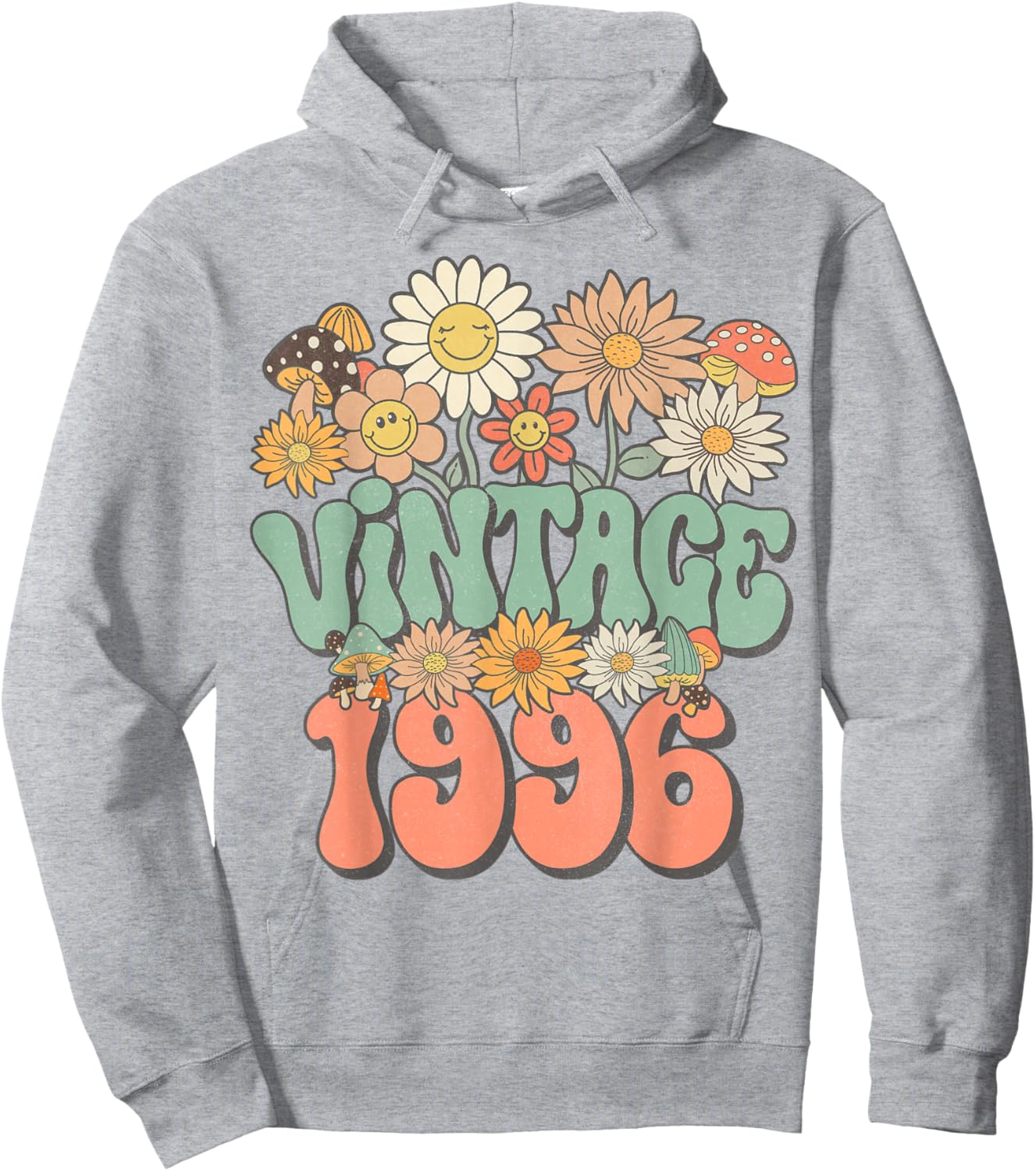 Vintage 1996 Daisy Hippie Groovy Wildflower 30th Birthday Hoodie - Hoodie | Ash