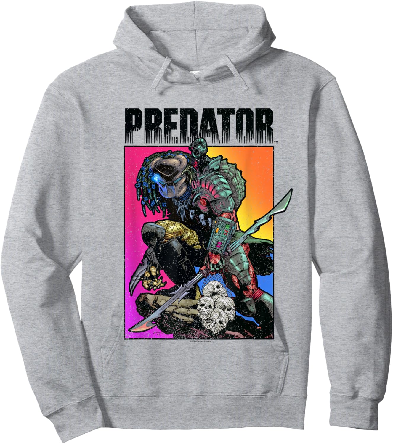 Predator Ready To Hunt Big Chest Iconic Retro Poster Hoodie - Hoodie | Ash