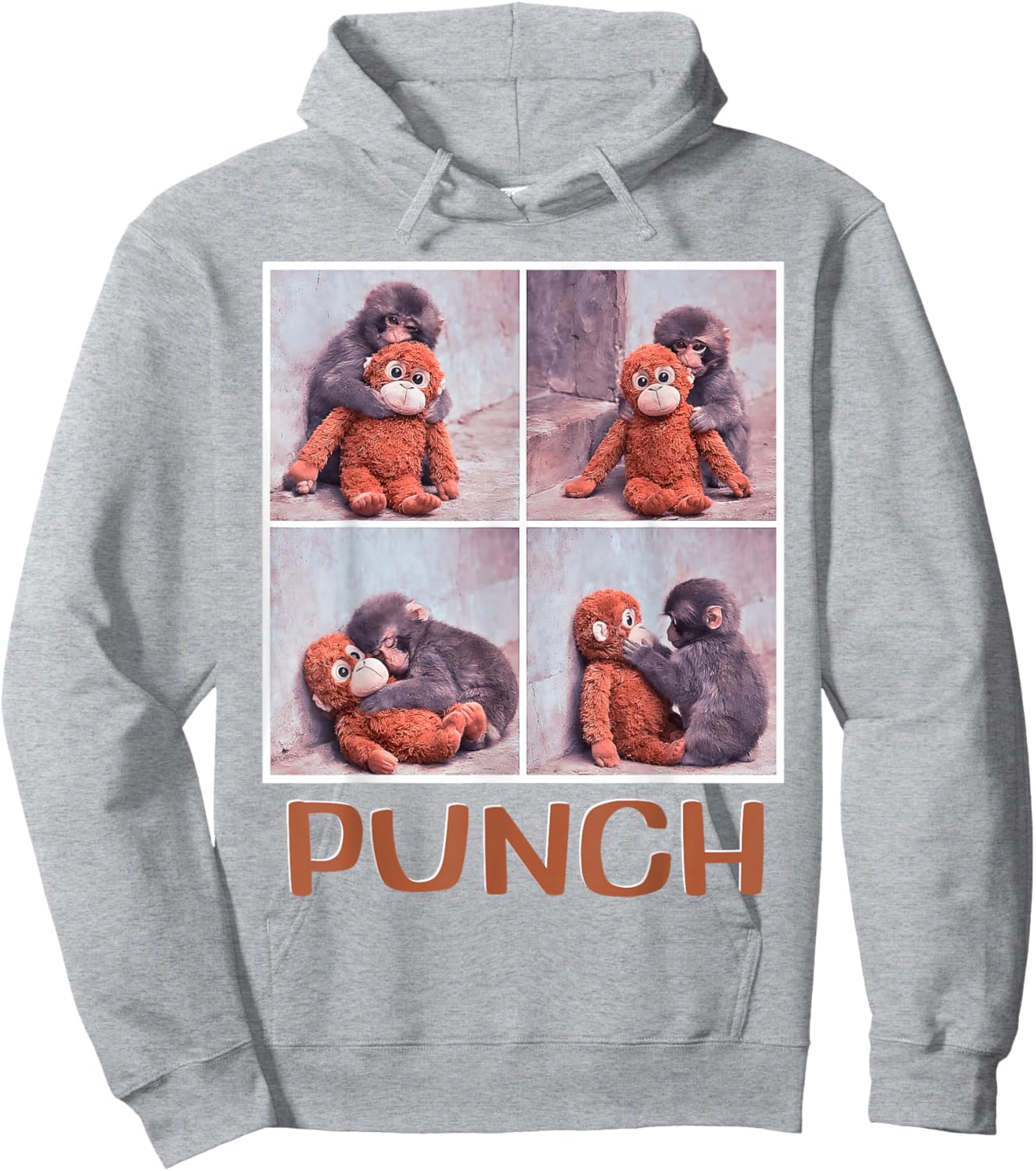 Punch Baby Monkey Meme Hoodie - Hoodie | Ash