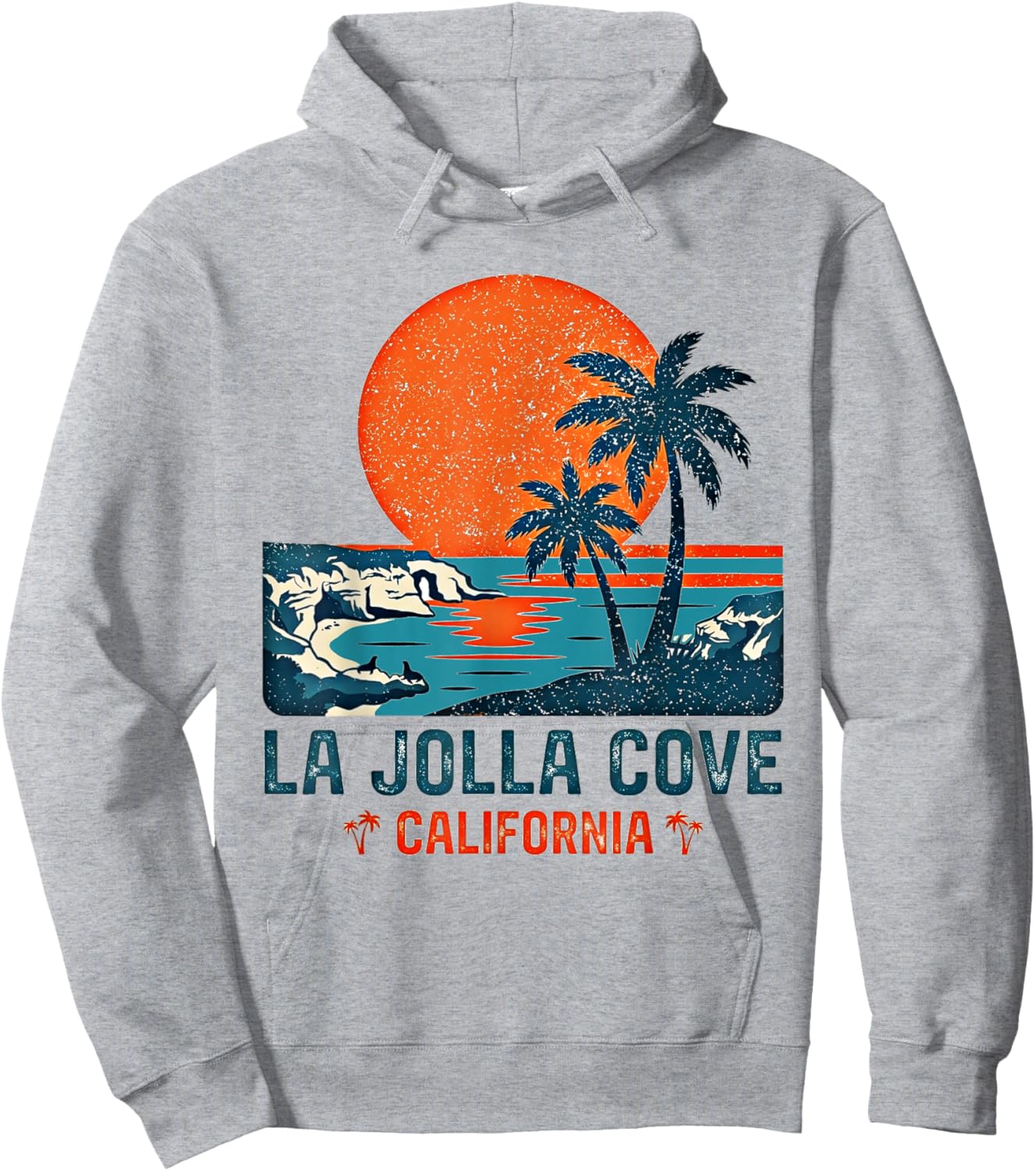La Jolla Cove San Diego California Retro Vintage Souvenir Hoodie - Hoodie | Ash