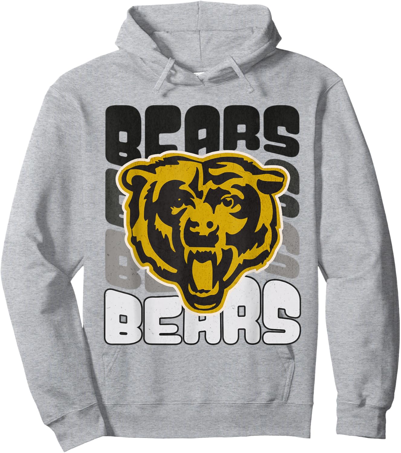 Bear Mascot School Spirit Sports Team Logo Mom Football Game Hoodie - Hoodie | Ash