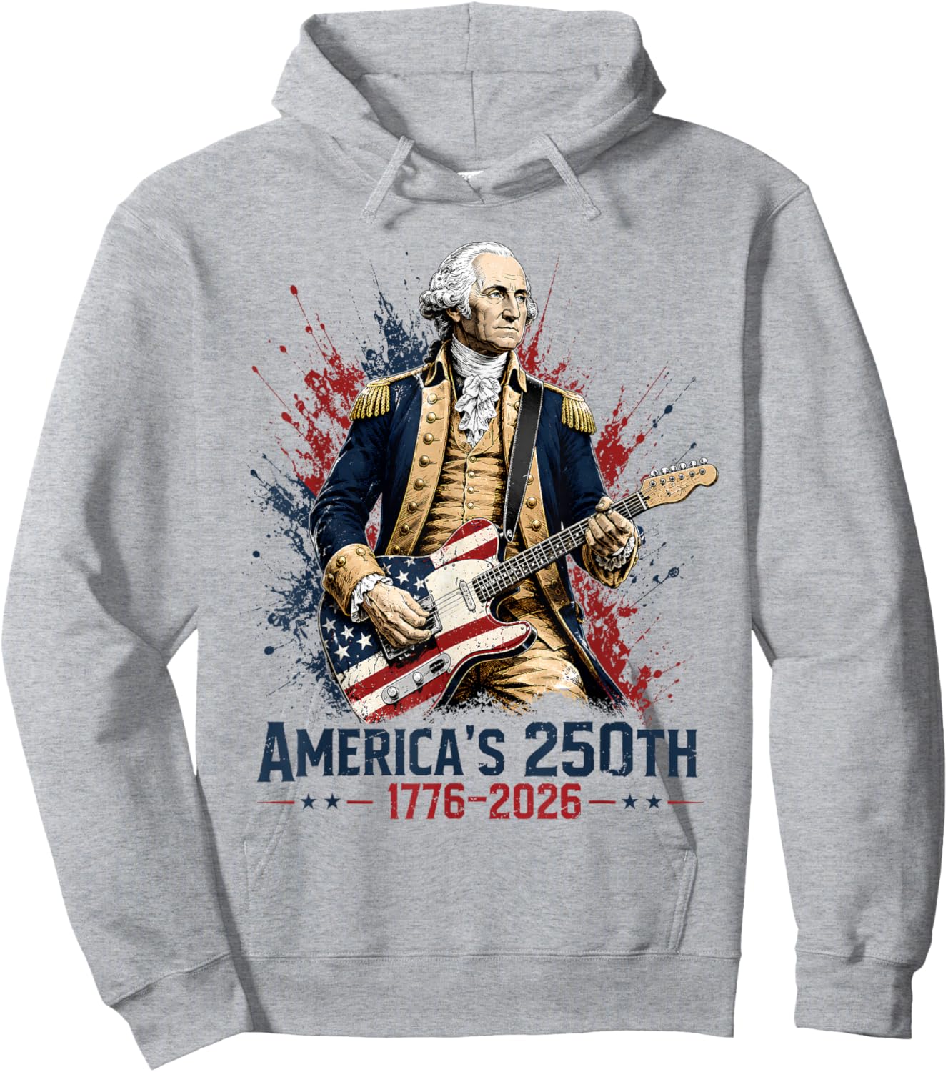 George Washington Guitar 250th Anniversary 250 Years America Hoodie - Hoodie | Ash