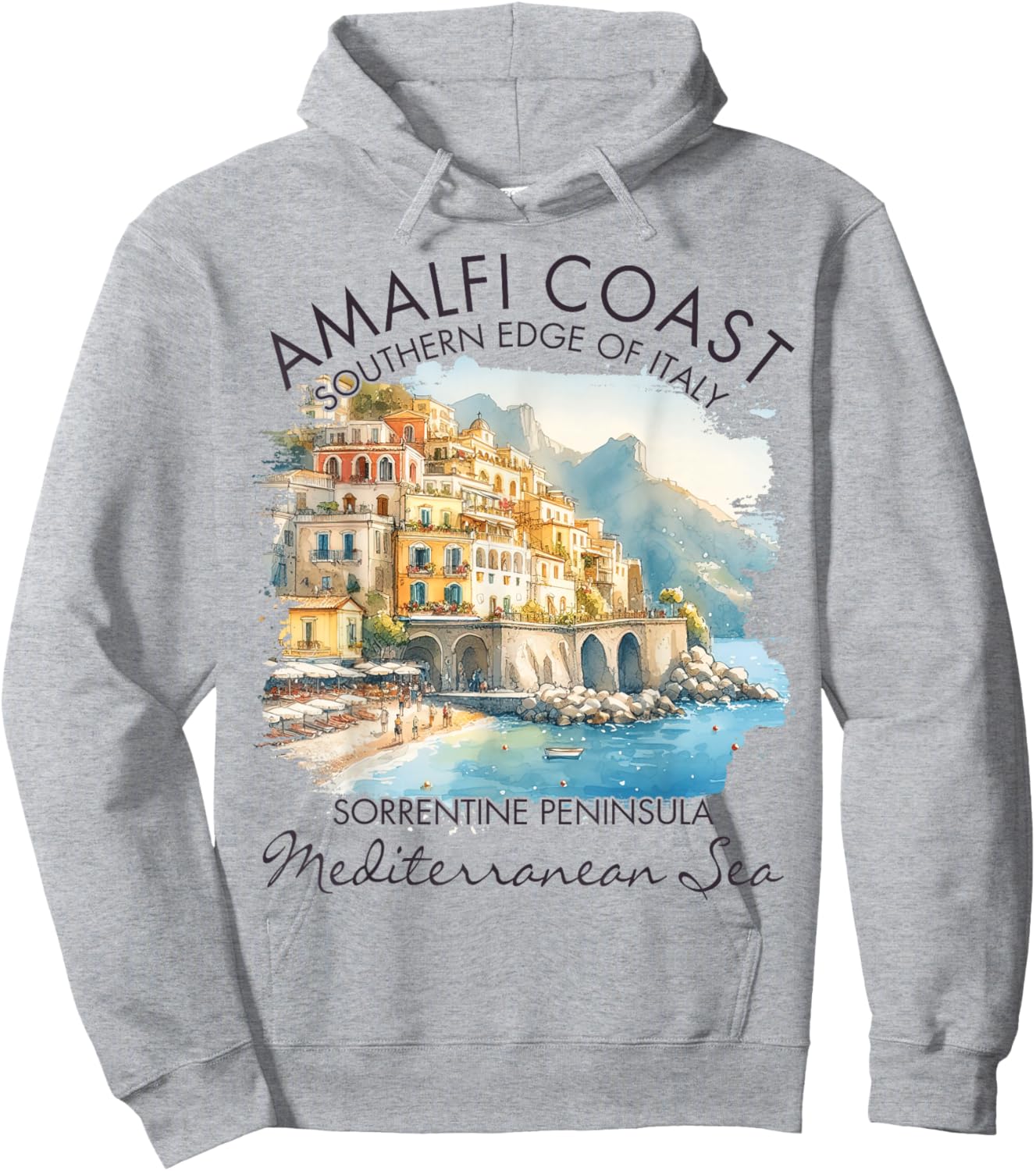 Amalfi Coast Italy Travel Vacation Southern Edge of Italy Hoodie - Hoodie | Ash