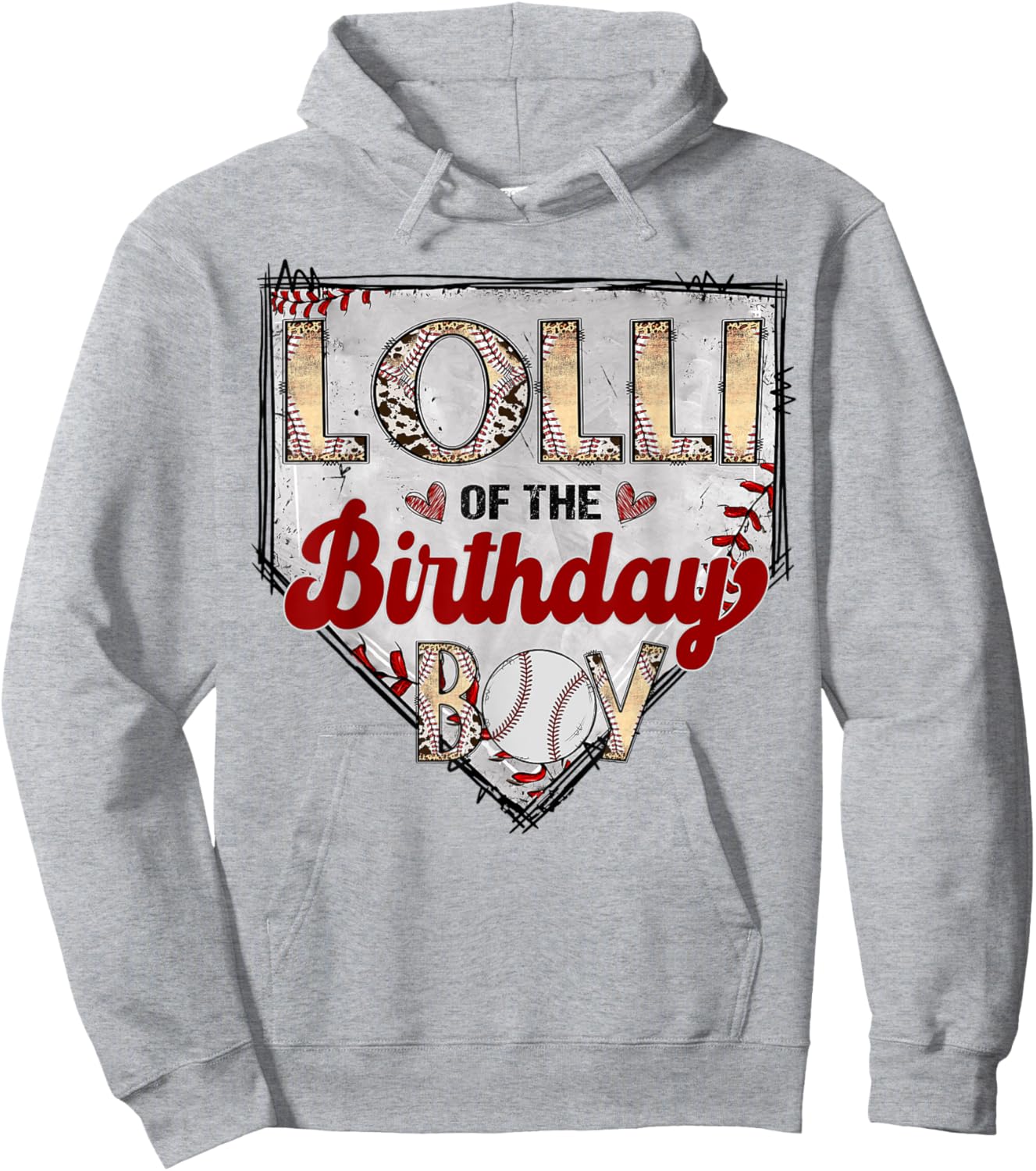 Lolli Of The Birthday Boy Baseball Lover Birthday Party Hoodie - Hoodie | Ash