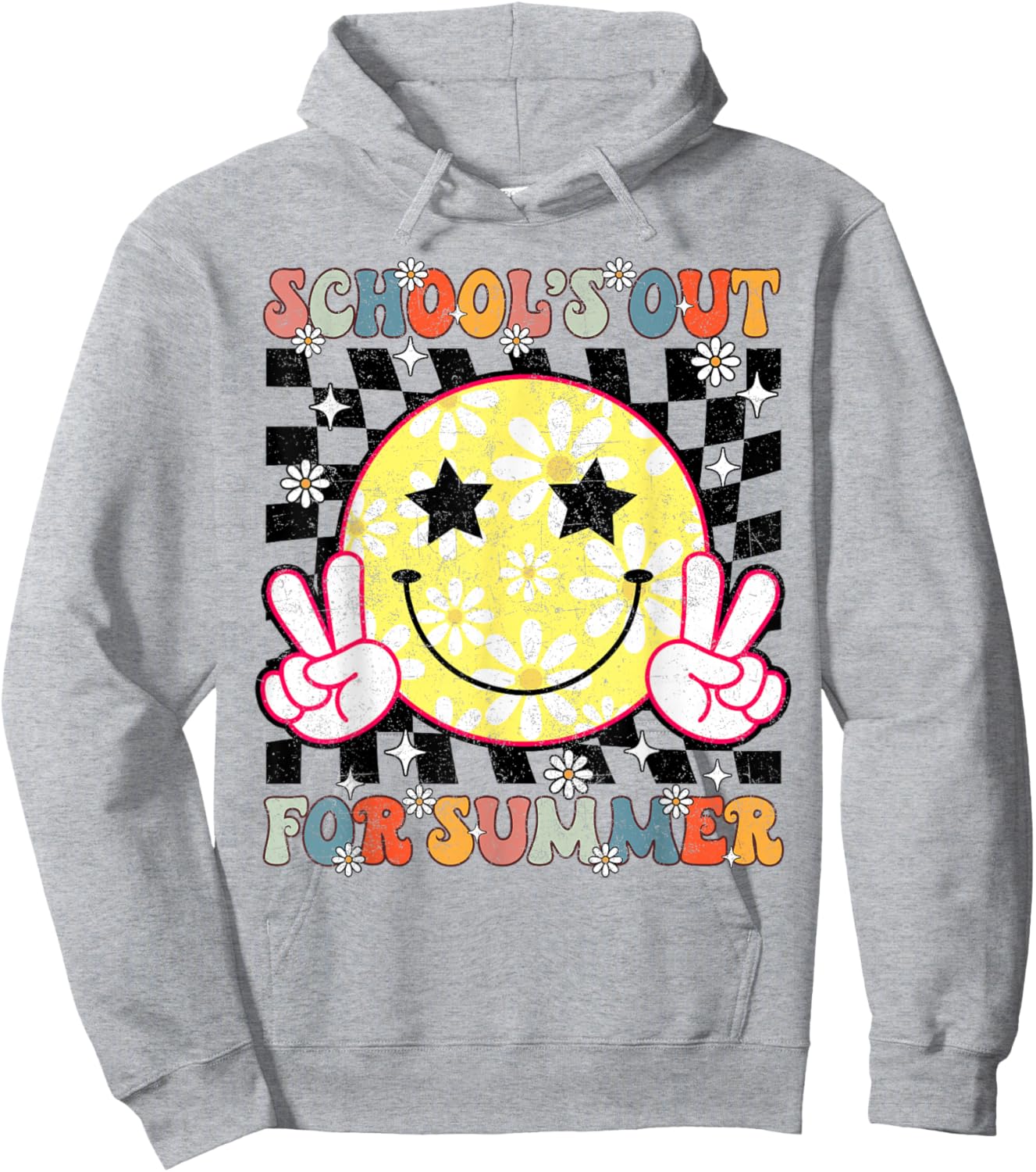 Last Day of School Retro Schools Out for Summer Teacher Kids Hoodie - Hoodie | Ash