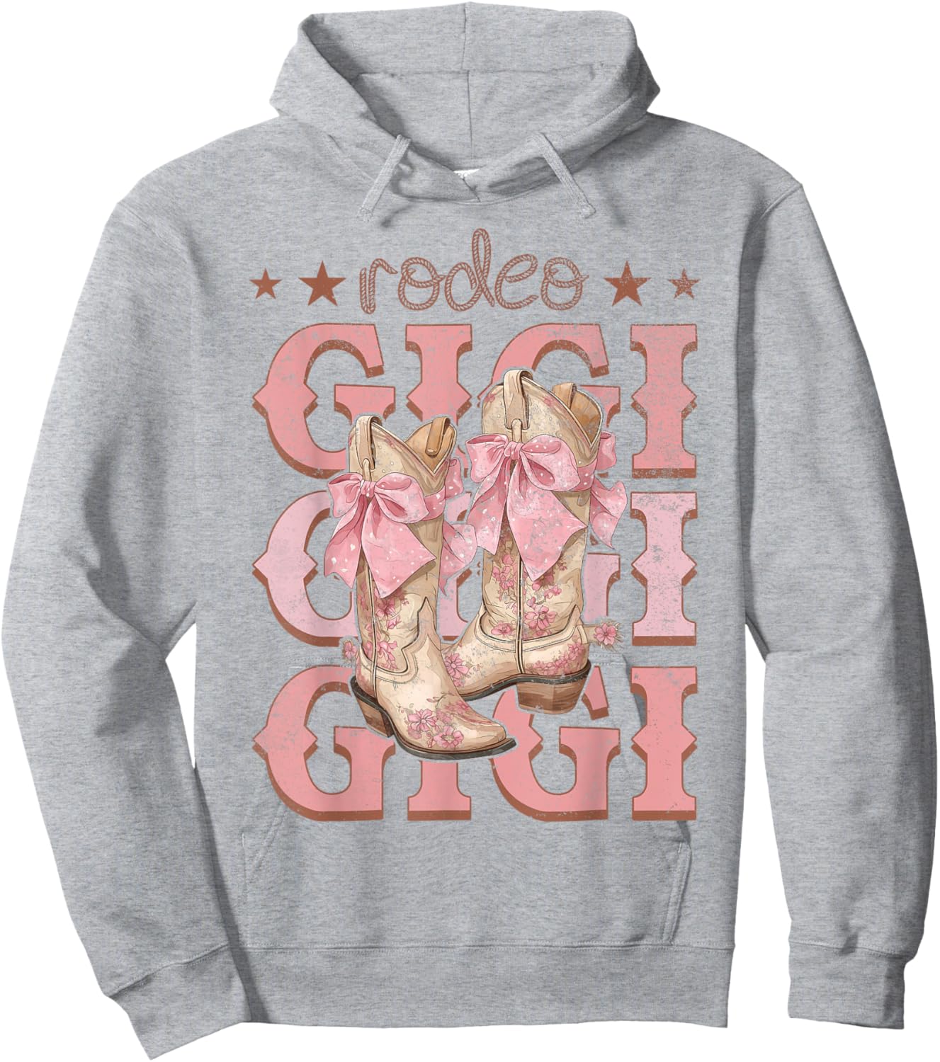 Rodeo Gigi Pink Boots Coquette Cow-Girl Birthday Party Hoodie - Hoodie | Ash