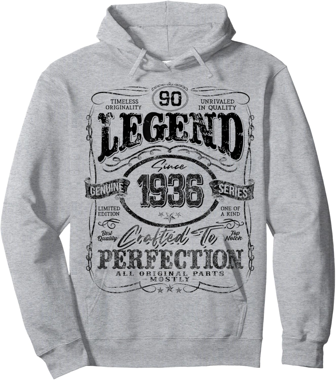 Vintage 1936 Limited Edition Shirt 90 Year Old 90th Birthday Hoodie - Hoodie | Ash