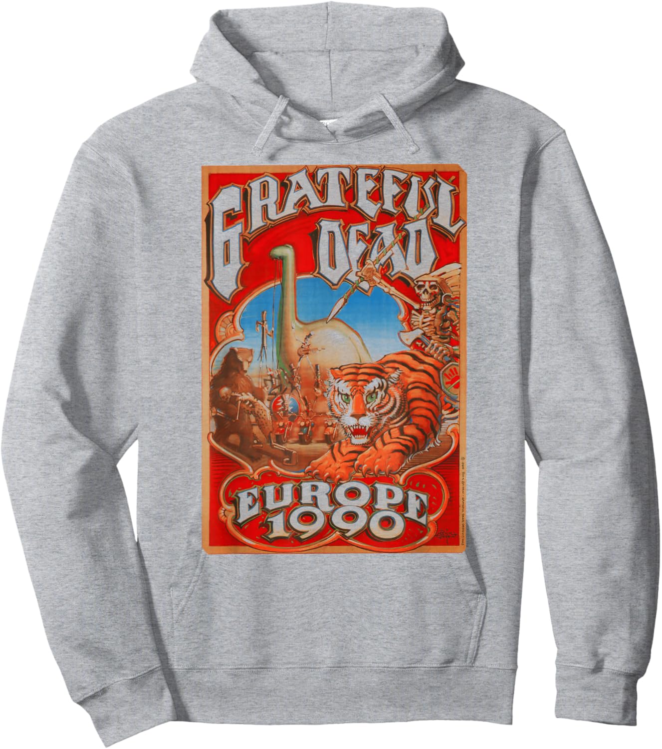 Grateful Dead Europe 1990 Poster Vintage Band Hoodie - Hoodie | Ash