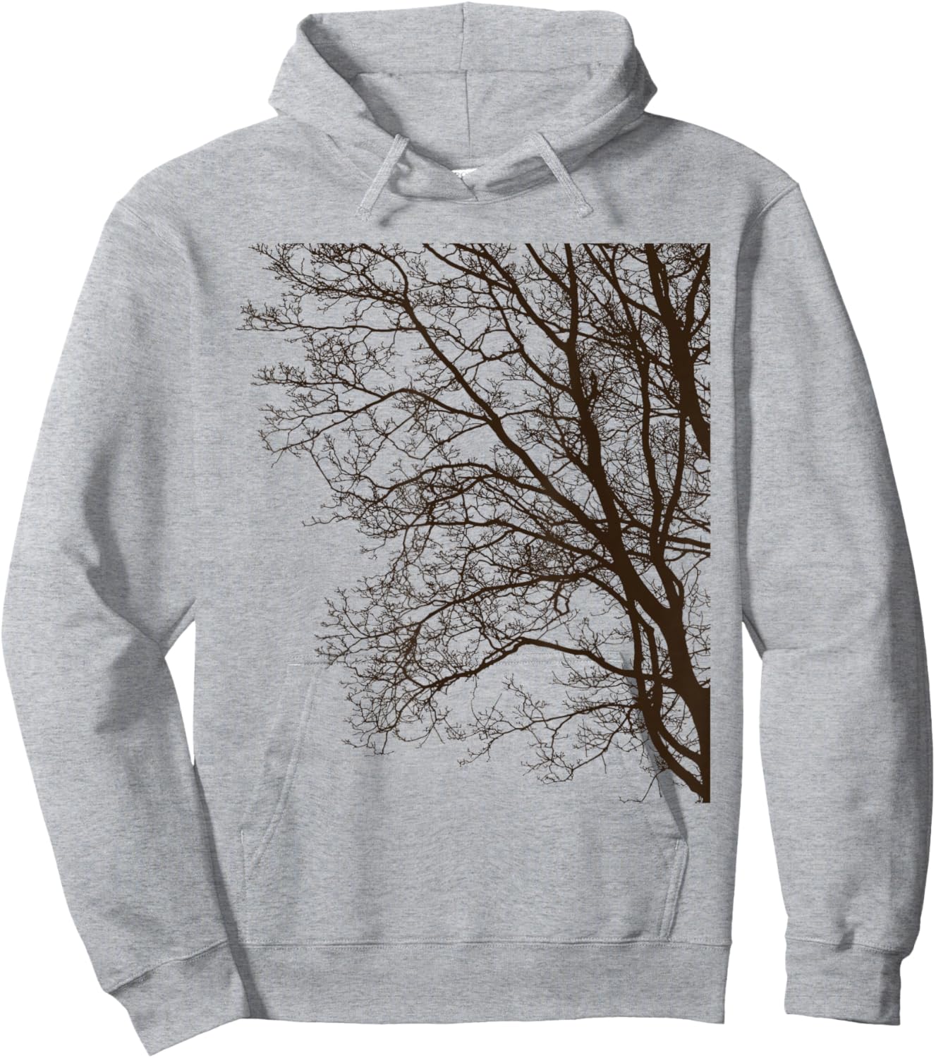 Trees Wildlife Nature Vintage Dark Forest Night -Adults Hoodie - Hoodie | Ash