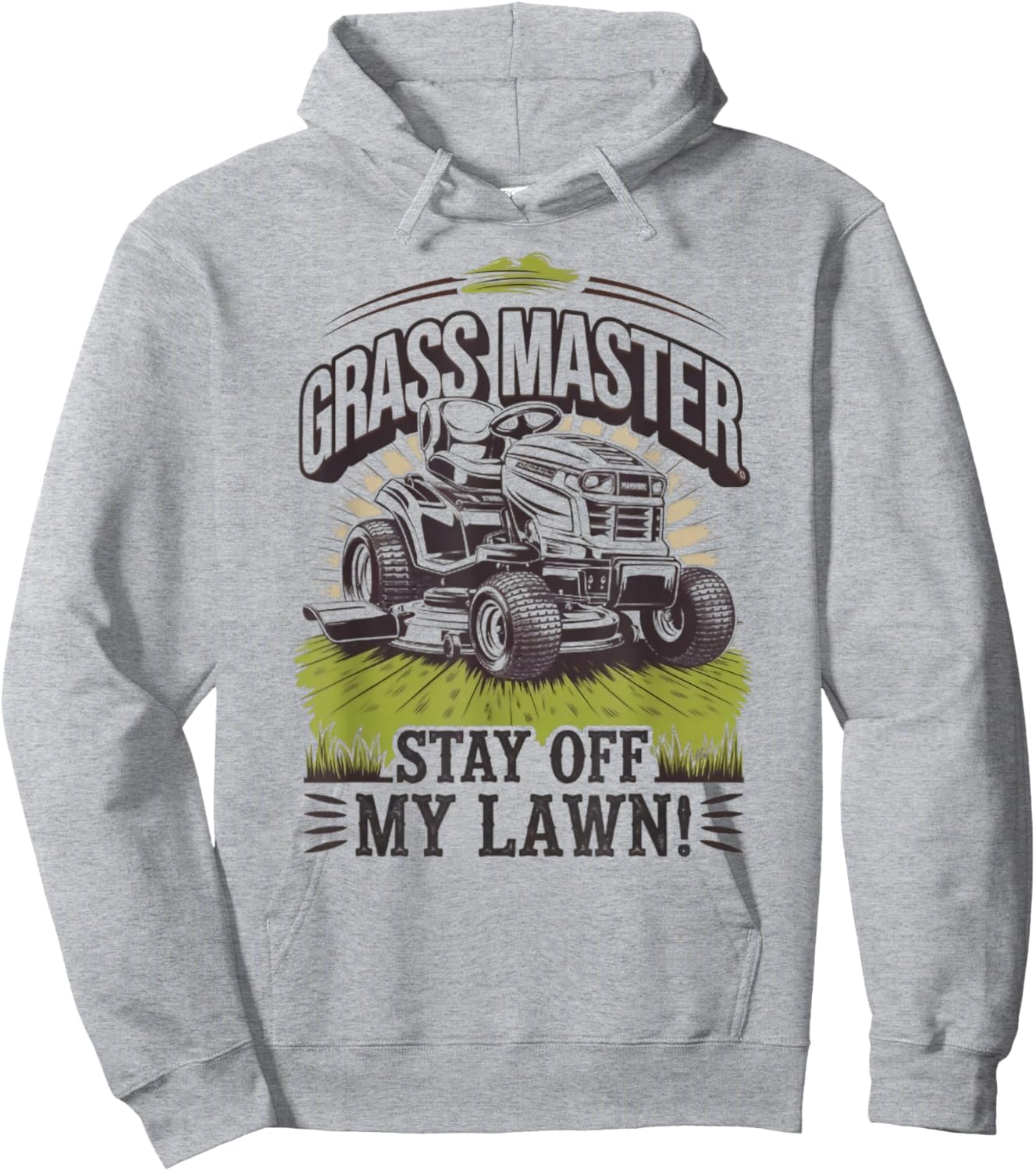 Grass Master Stay Off My Lawn Funny Lawn Mowing Gardening Hoodie - Hoodie | Ash