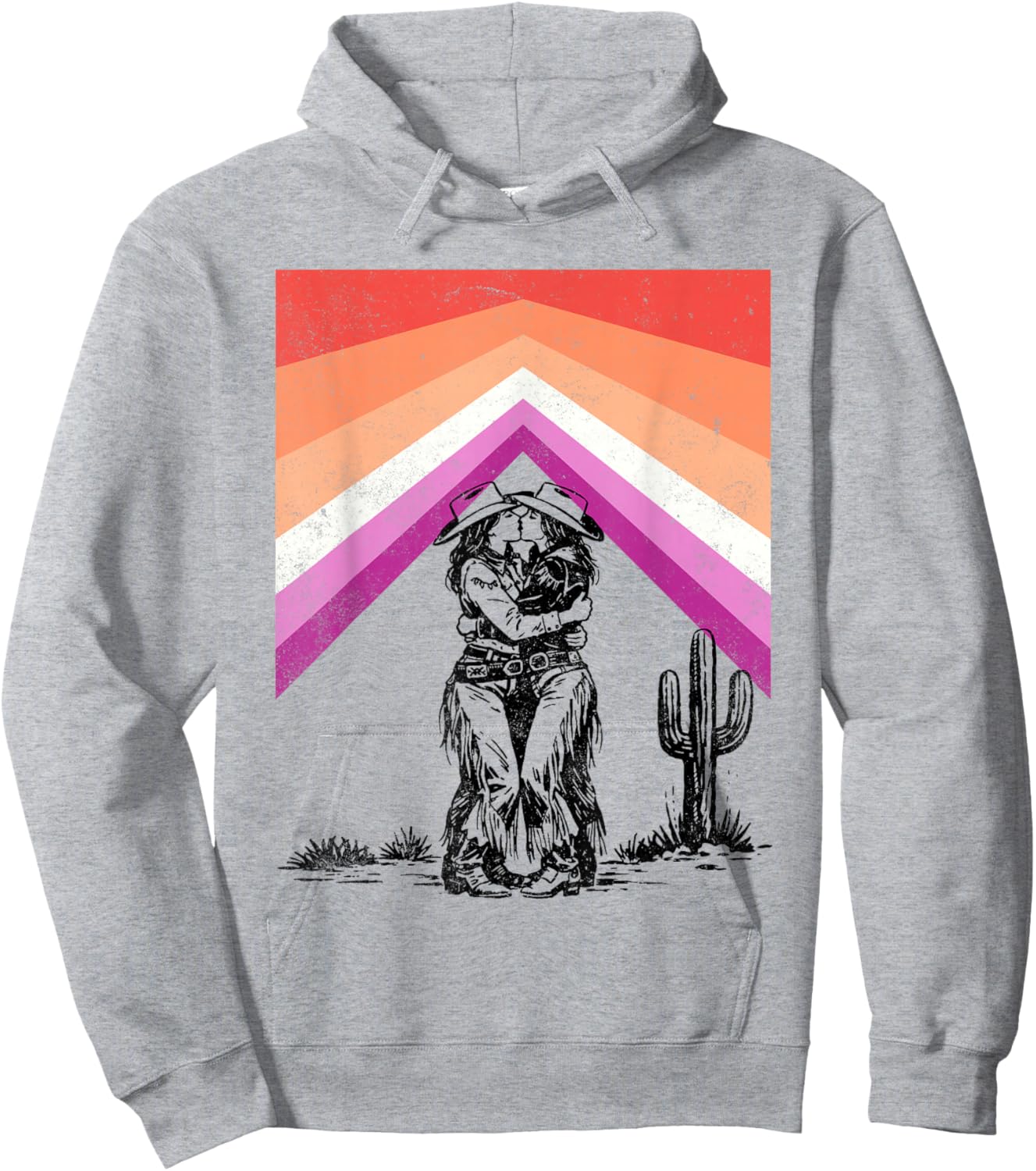 Kissing Cowgirls - Lesbian Pride Hoodie - Hoodie | Ash