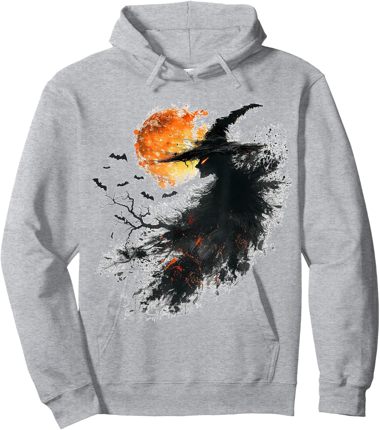 Witch Costume Halloween Graphic Art Witch Hoodie - Hoodie | Ash