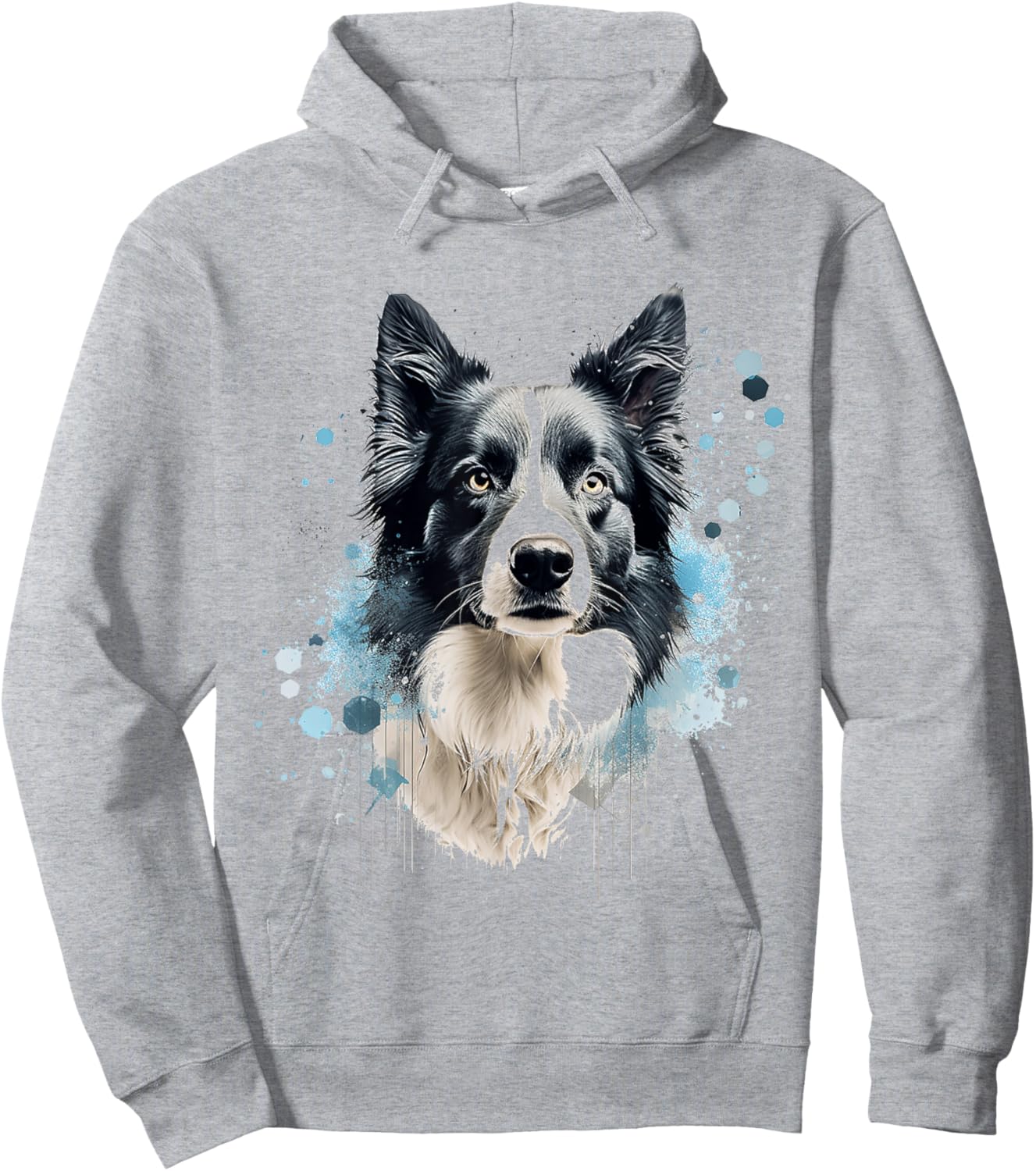 Border Collie Abstract Motif Painting Animal Border Collie Hoodie - Hoodie | Ash