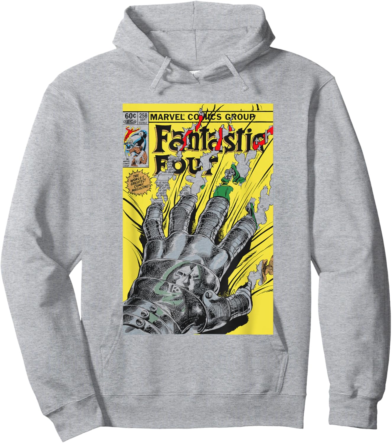 Fantastic Four Comic Dr Doom Hand , White, S Hoodie - Hoodie | Ash