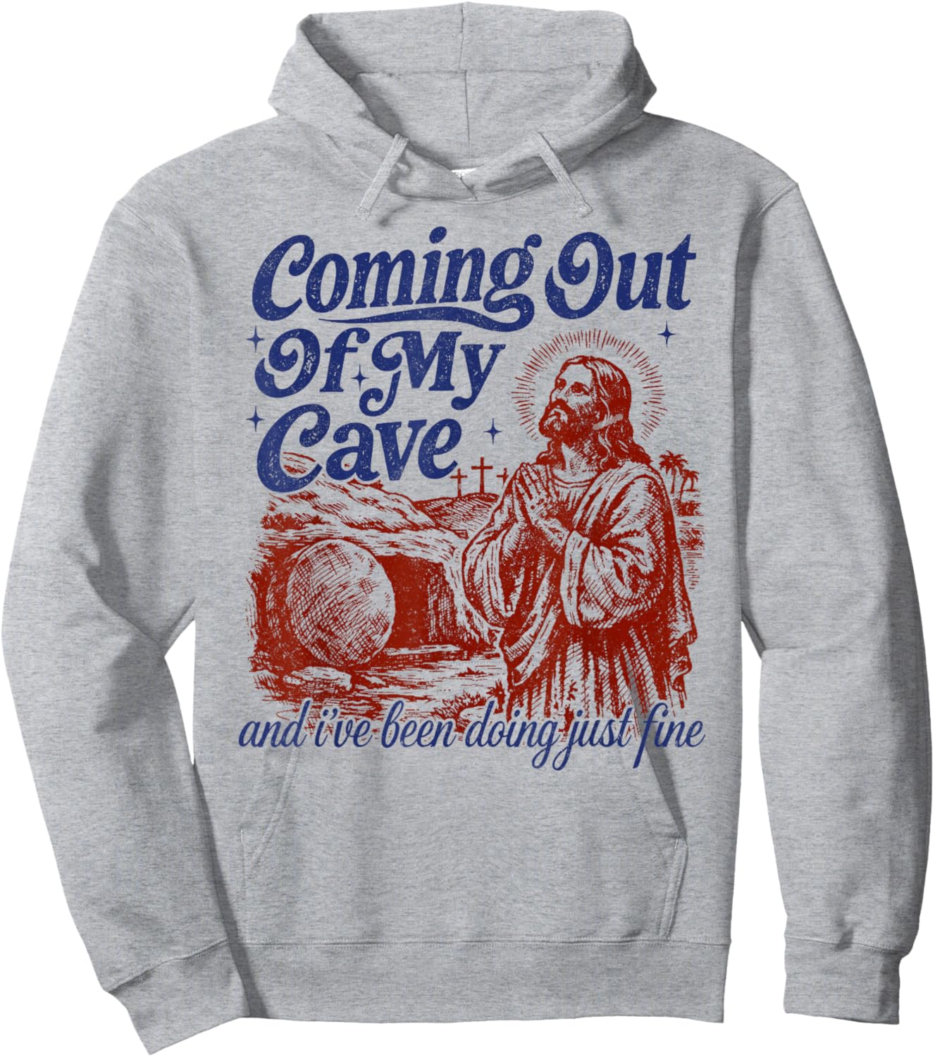 Coming Out of My Cave The Jesus Resurrection Easter Hoodie - Hoodie | Ash