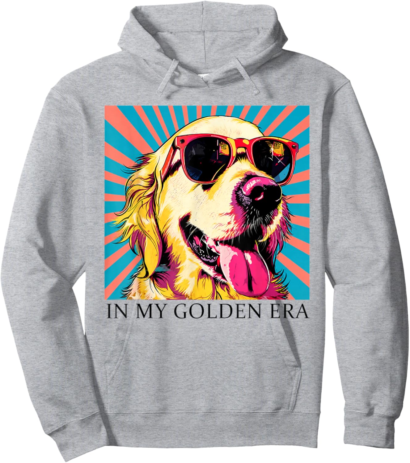 in My Golden Retriever 70s Era Funny Retriever Graphic Hoodie - Hoodie | Ash